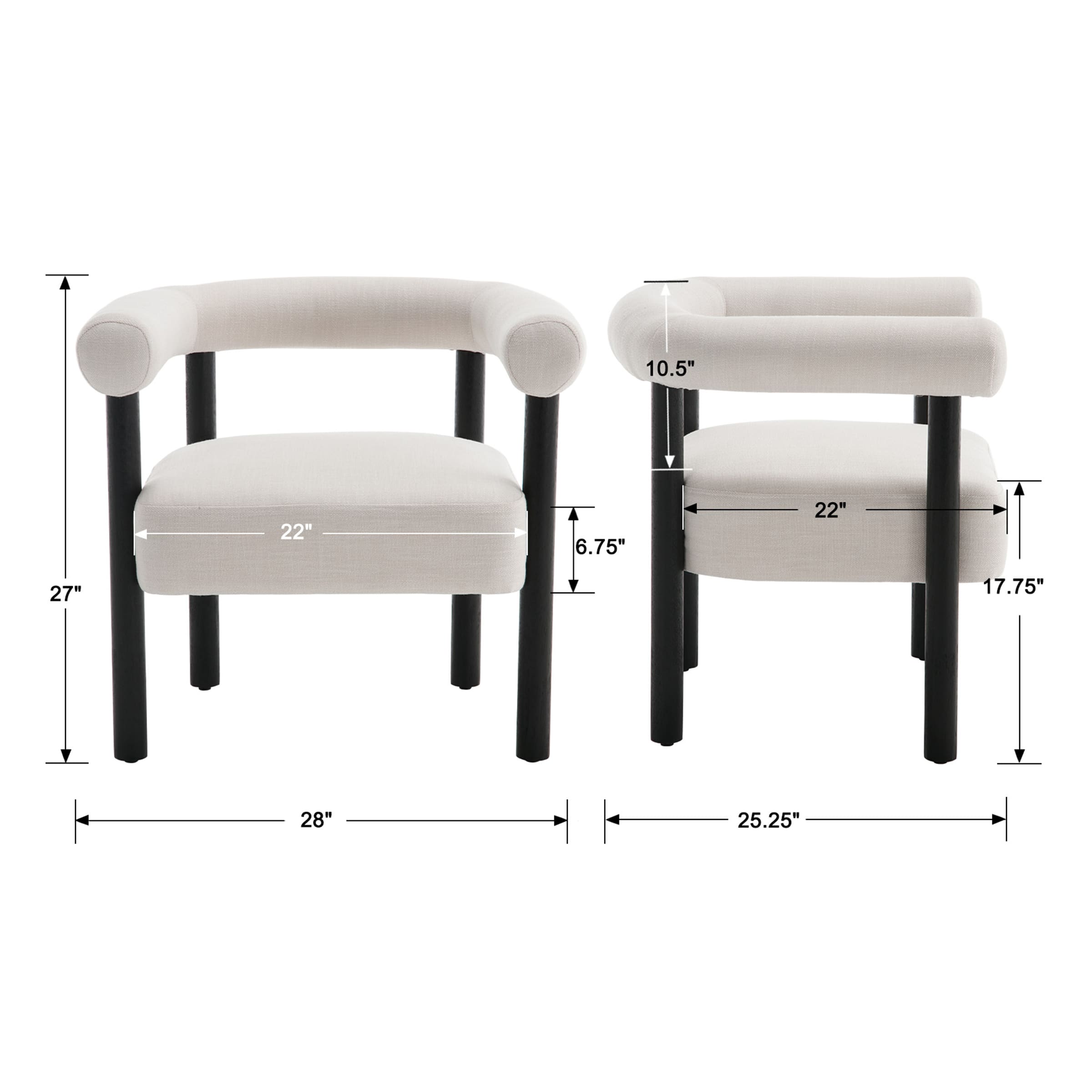 VESCASA Modern Upholstered Accent Chair 1 PCS - 3934AC