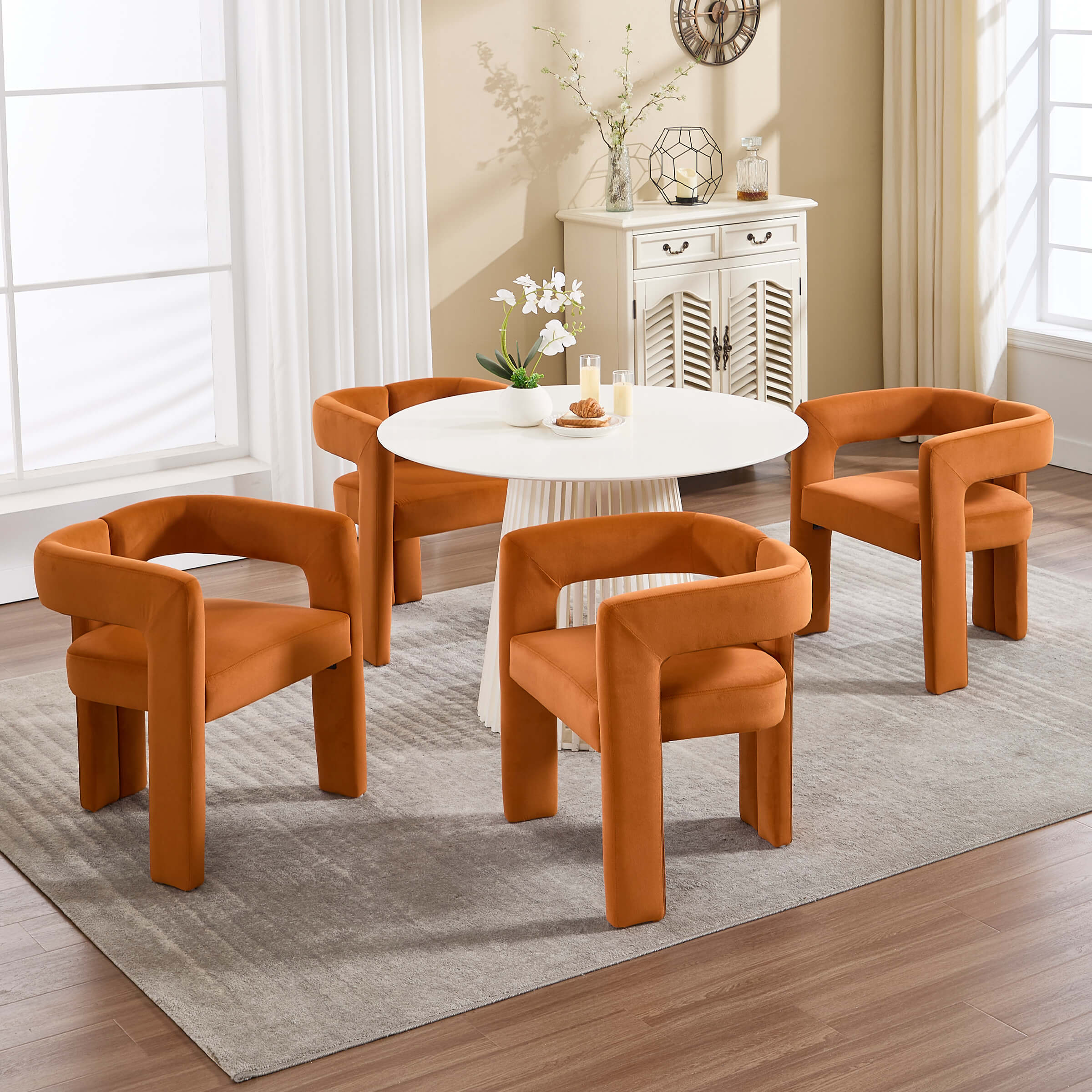 VESCASA Modern Barrel Dining Chairs Set of 2 - 32003DC