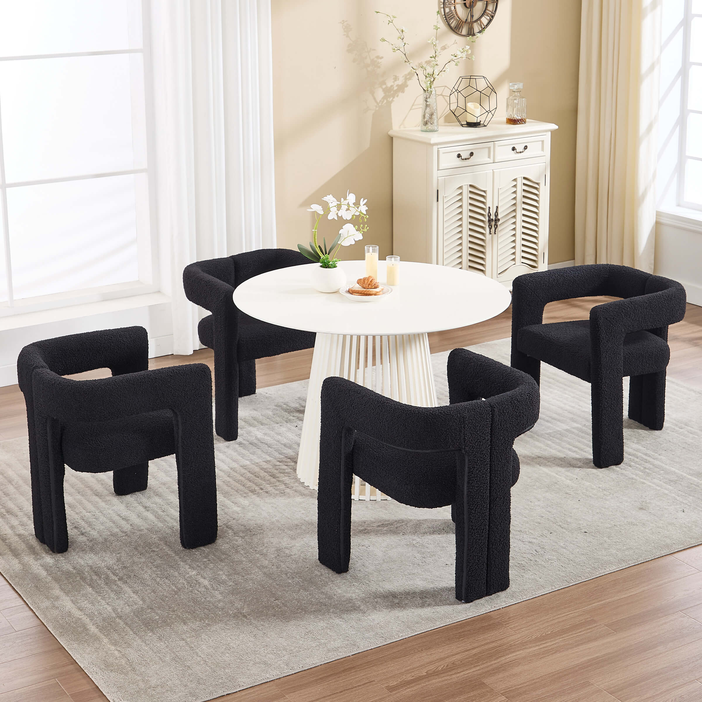 VESCASA Modern Barrel Dining Chairs Set of 2 - 32003DC