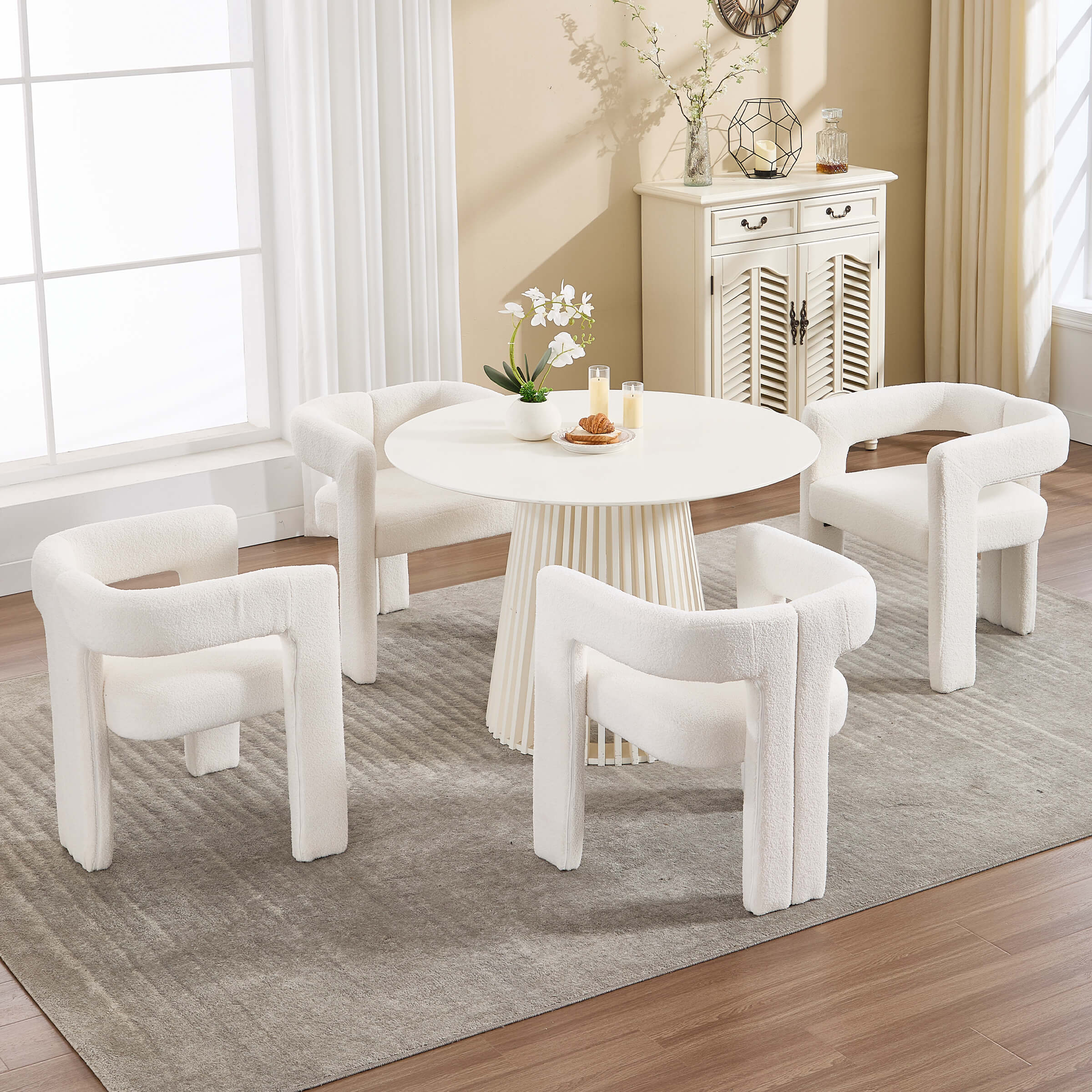 VESCASA Modern Barrel Dining Chairs Set of 2 - 32003DC