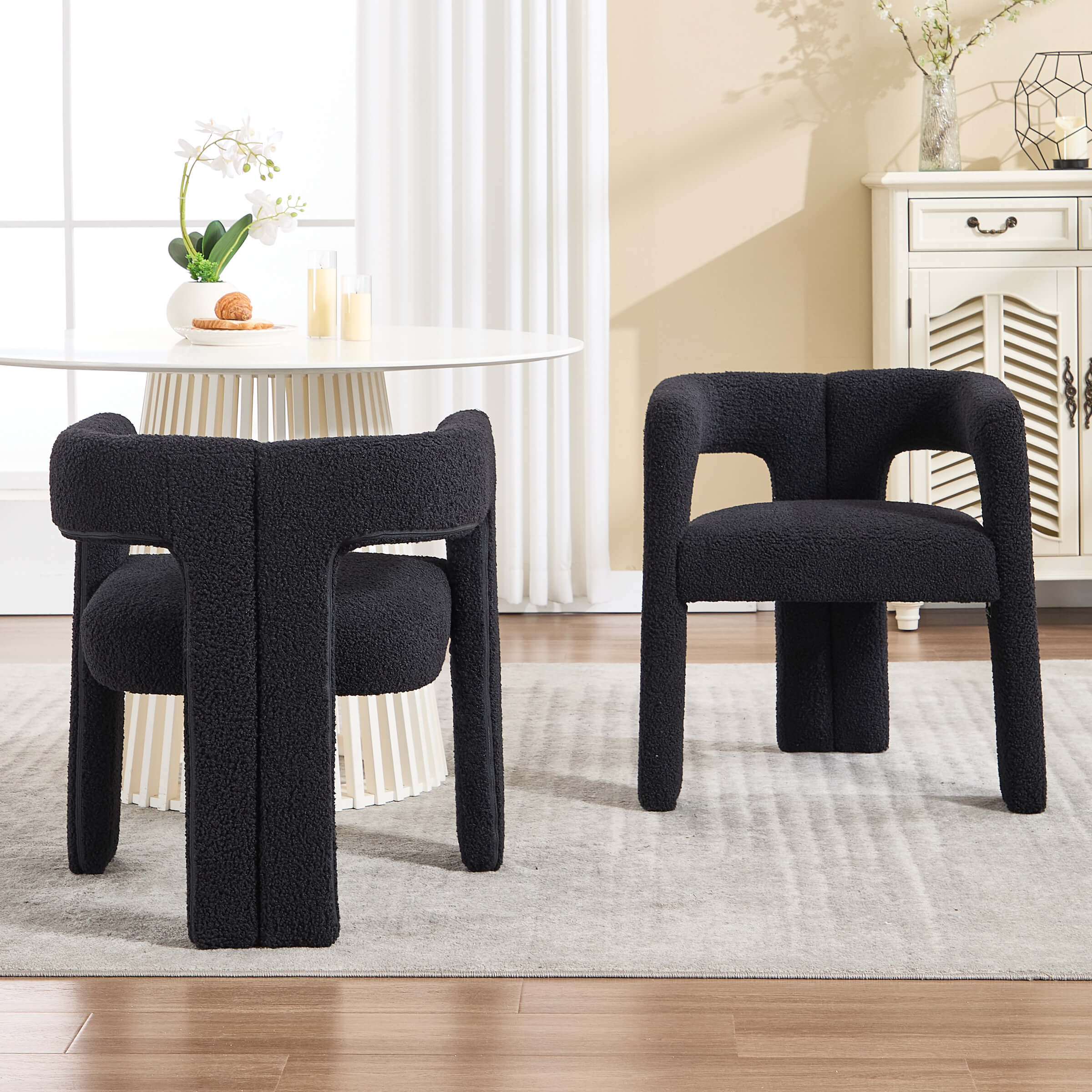 VESCASA Modern Barrel Dining Chairs Set of 2 - 32003DC