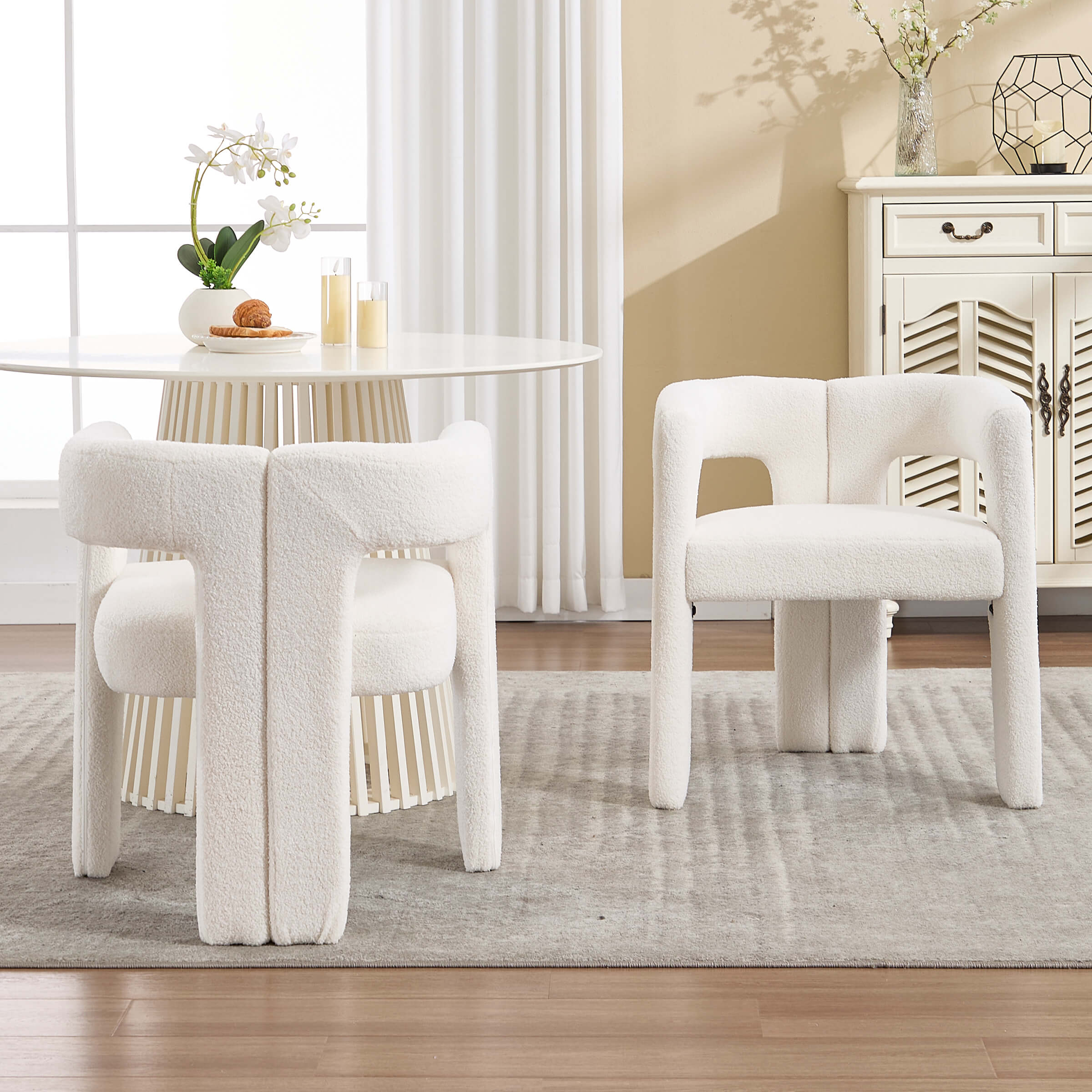 VESCASA Modern Barrel Dining Chairs Set of 2 - 32003DC