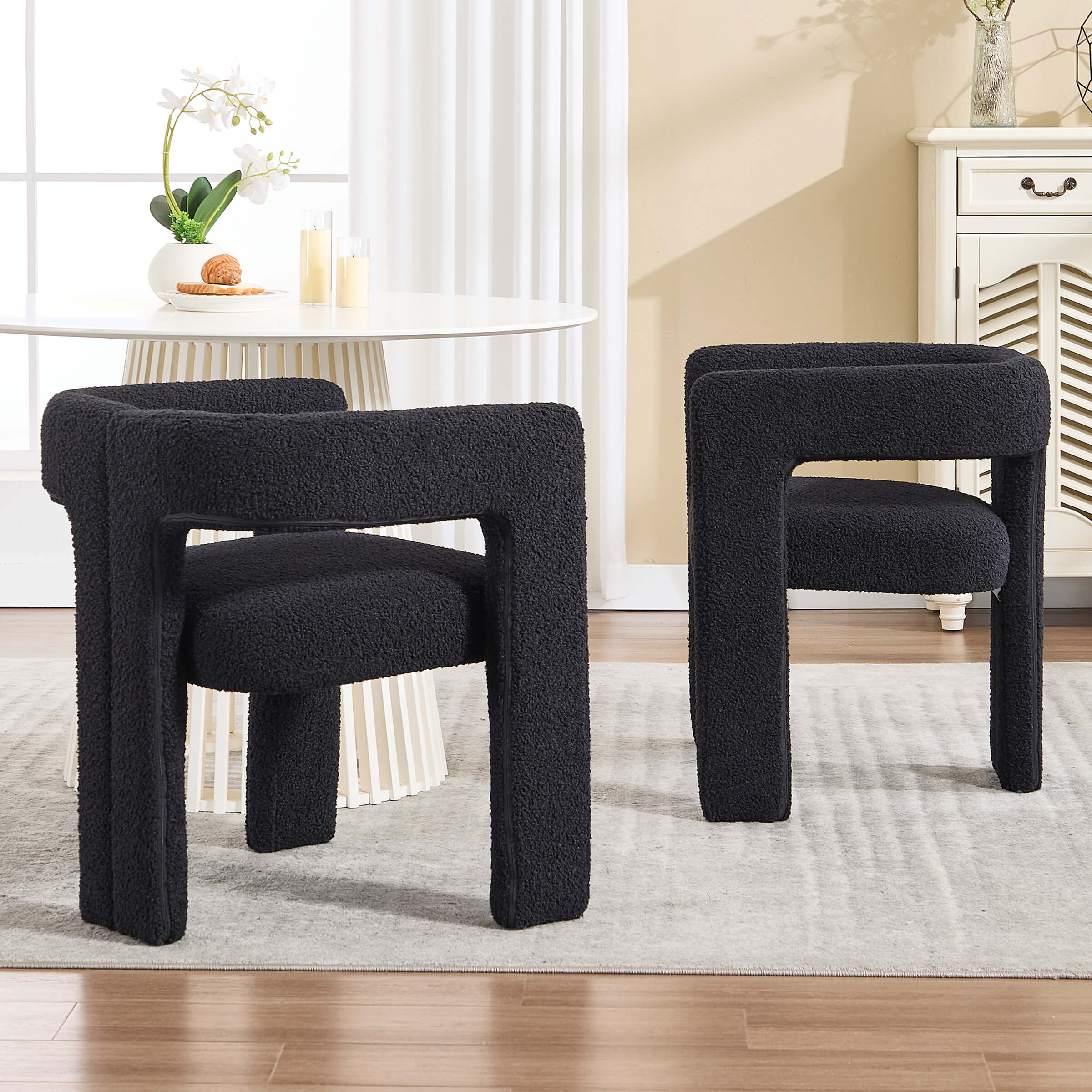 VESCASA Modern Barrel Dining Chairs Set of 2 - 32003DC