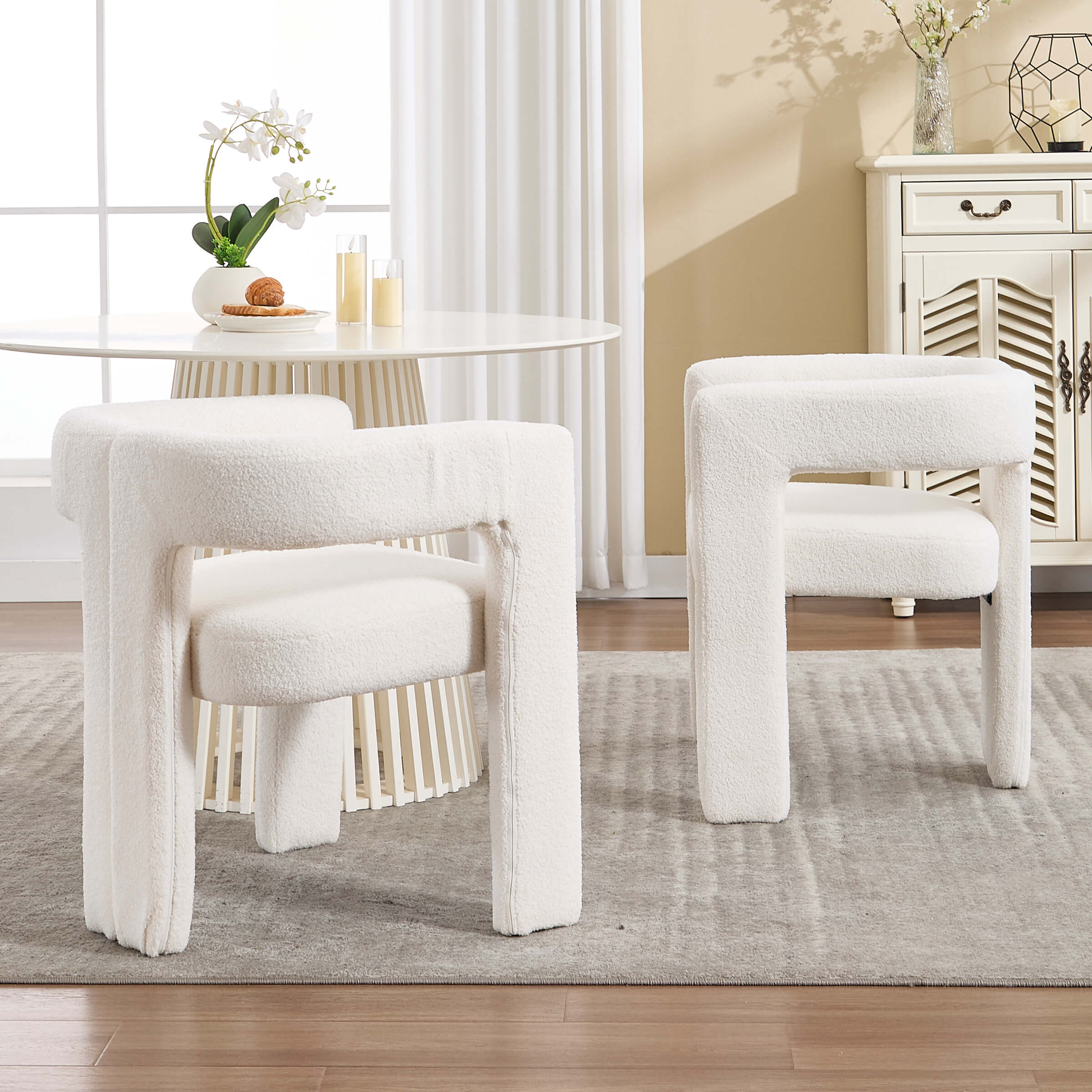 VESCASA Modern Barrel Dining Chairs Set of 2 - 32003DC