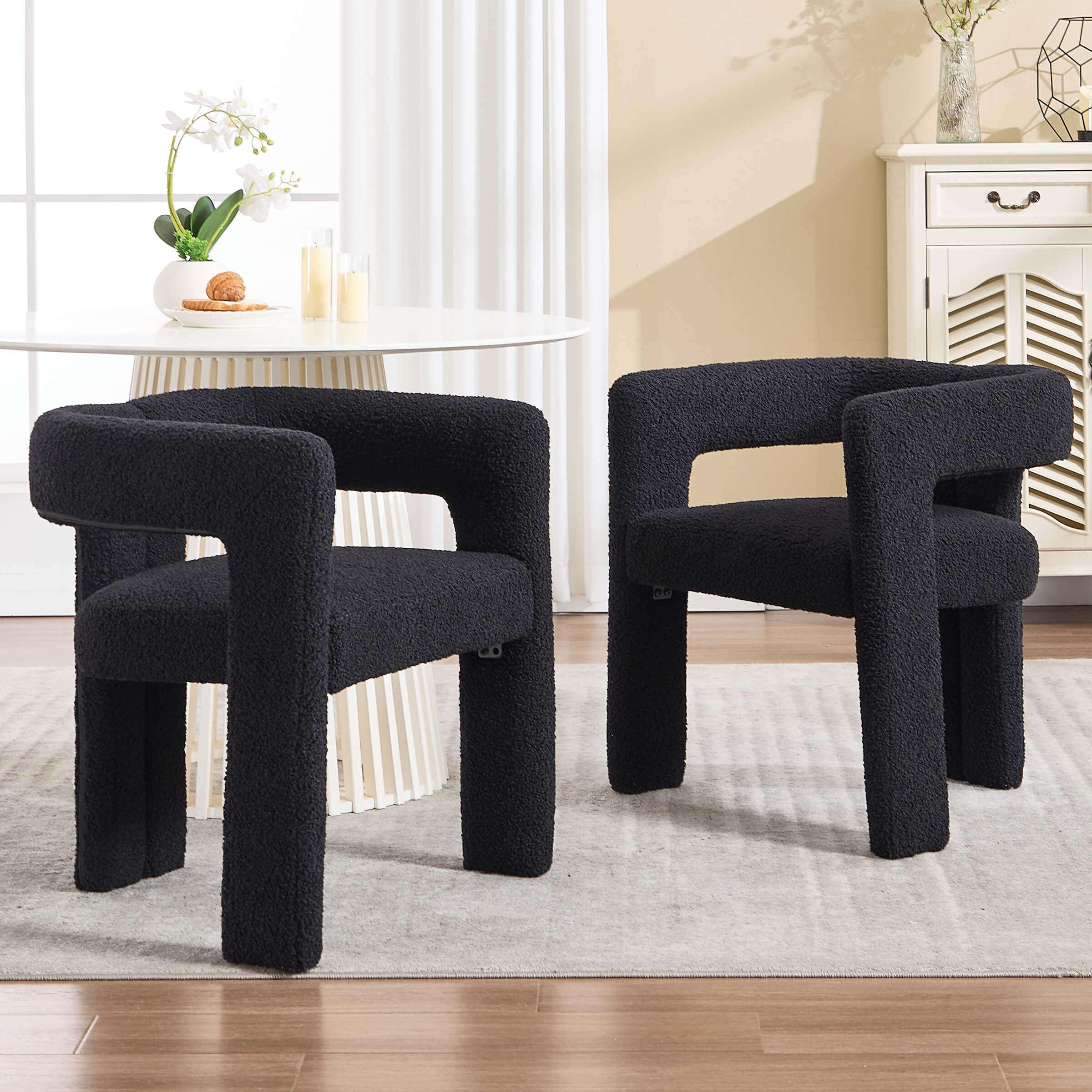 VESCASA Modern Barrel Dining Chairs Set of 2 - 32003DC