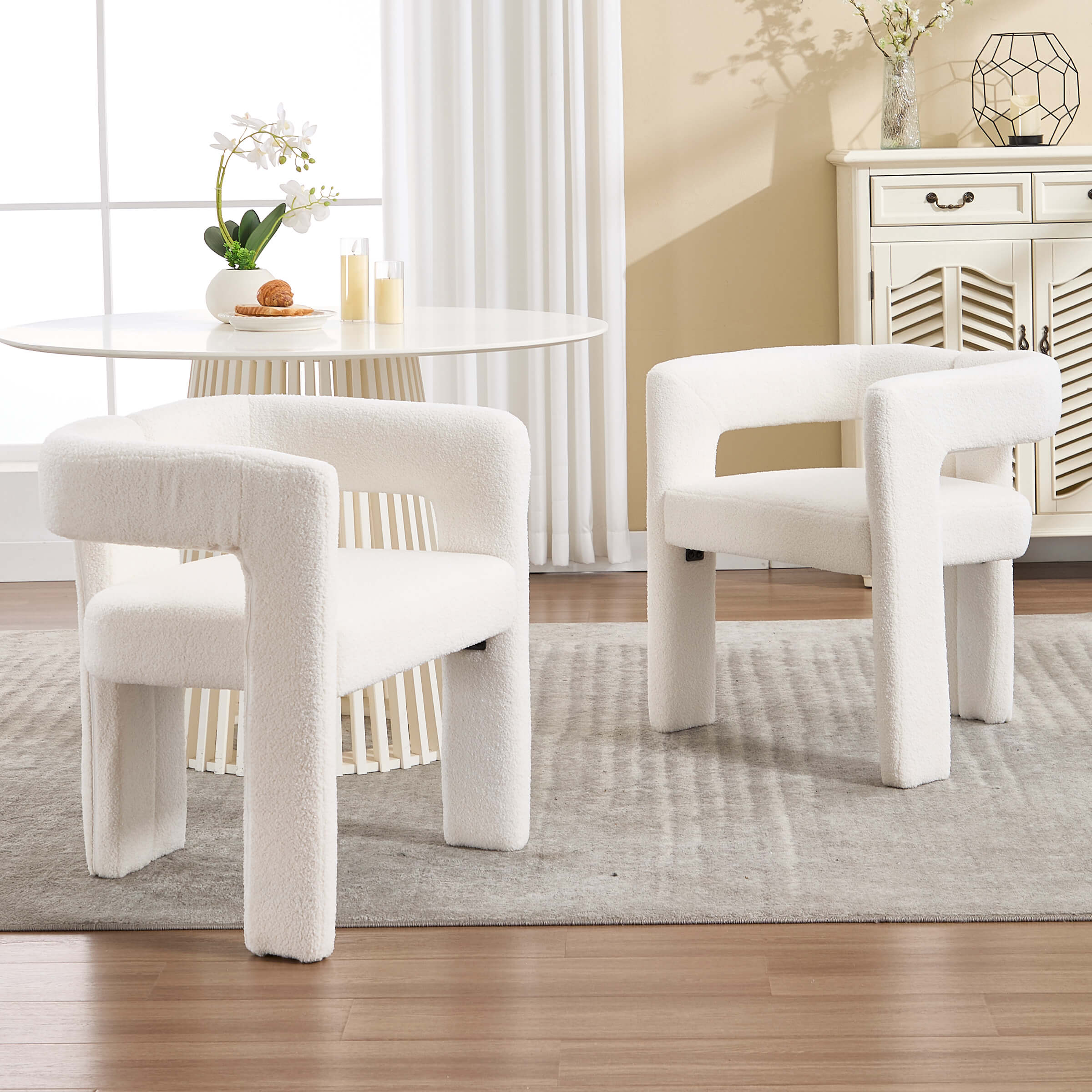 VESCASA Modern Barrel Dining Chairs Set of 2 - 32003DC