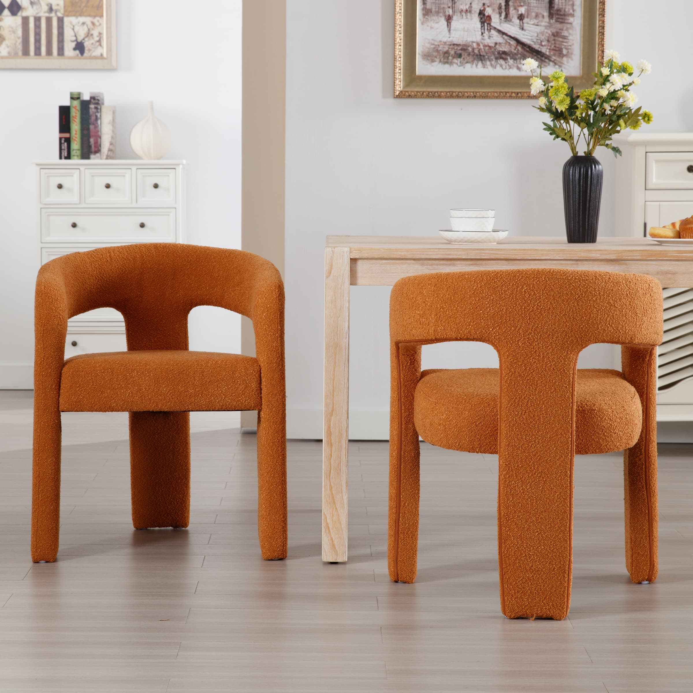 VESCASA Open Back Barrel Dining Chair 1 PCS - 5101DC