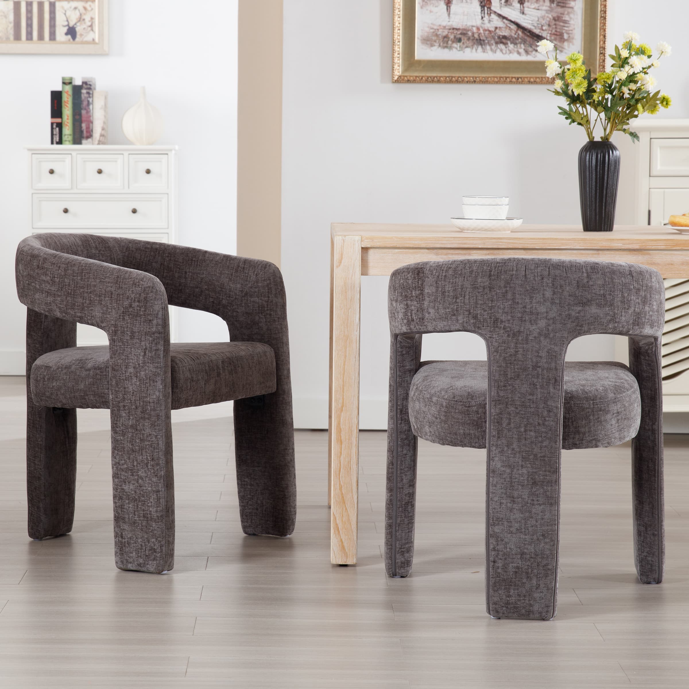 VESCASA Open Back Barrel Dining Chair 1 PCS - 5101DC