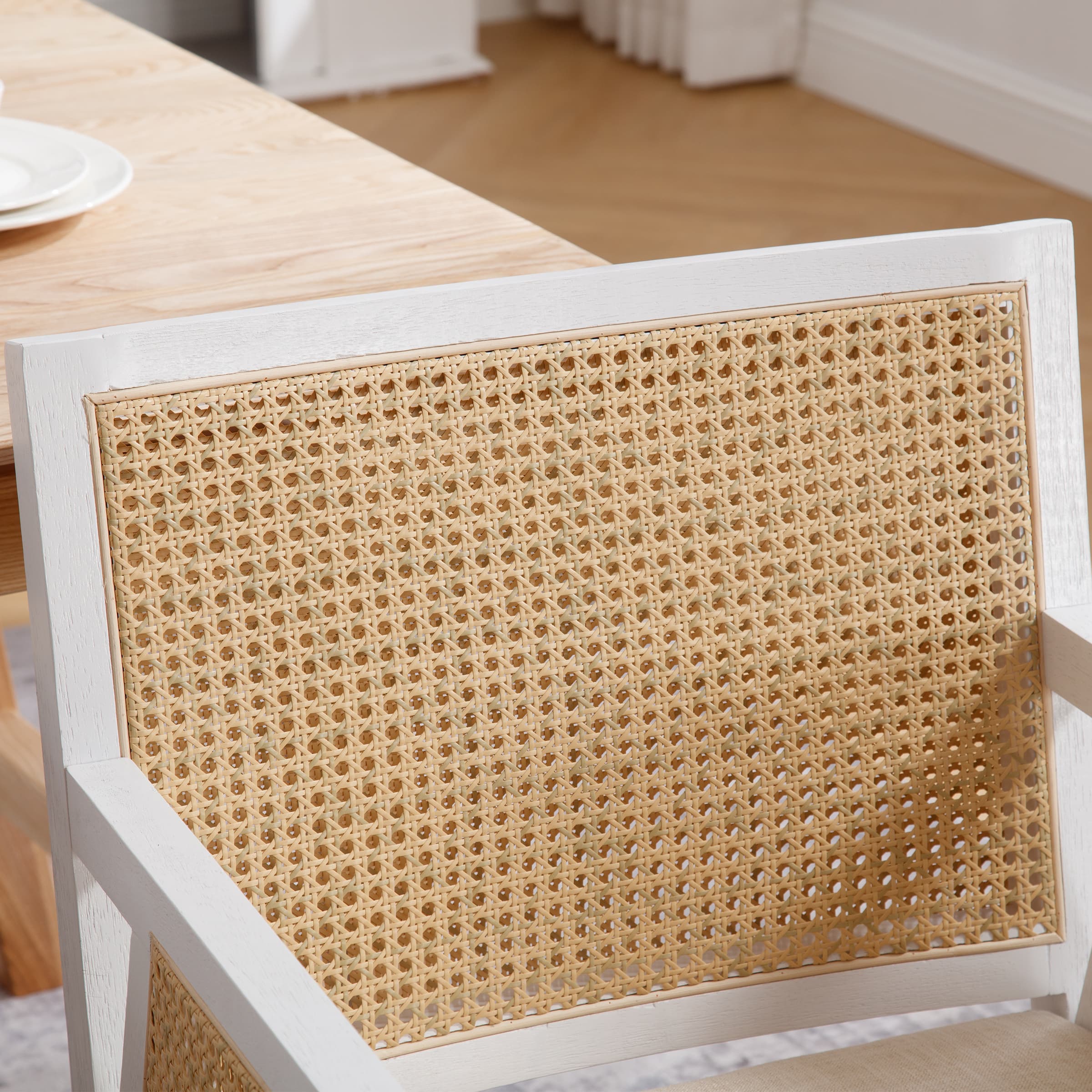 VESCASA Rattan Back Dining Chairs Set of 2 - 10020DC