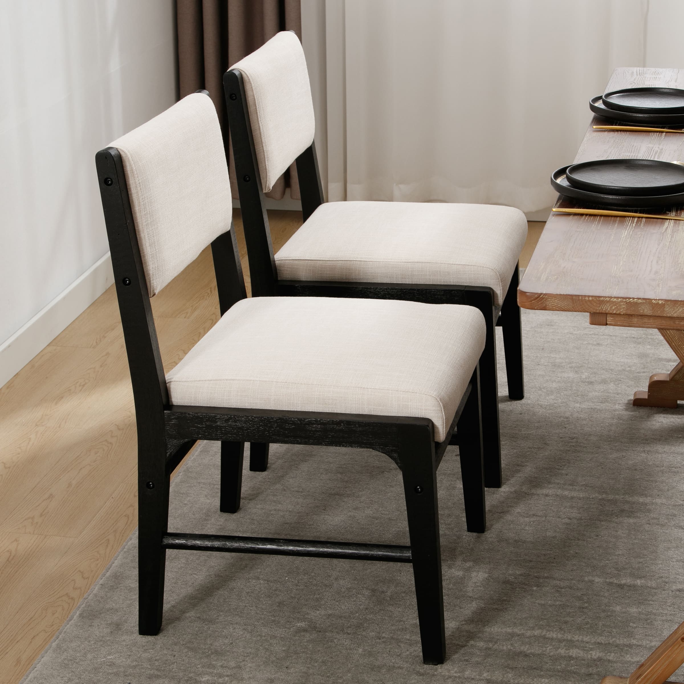 VESCASA Rectangular Cushion Back Dining Chairs Set of 2 - 1984DC