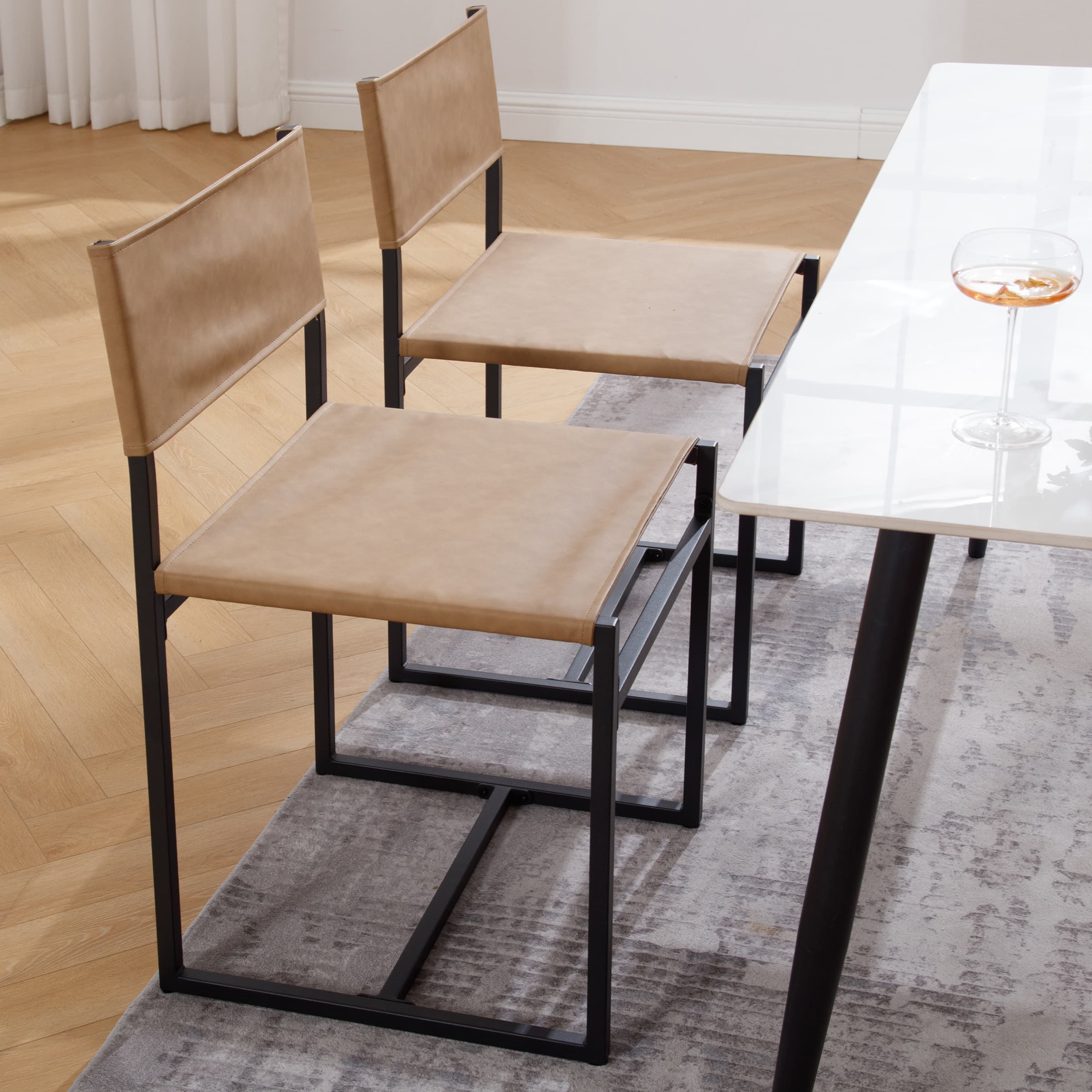 VESCASA Sling Armless Open Back Dining Chairs Set of 2 - 1002DC