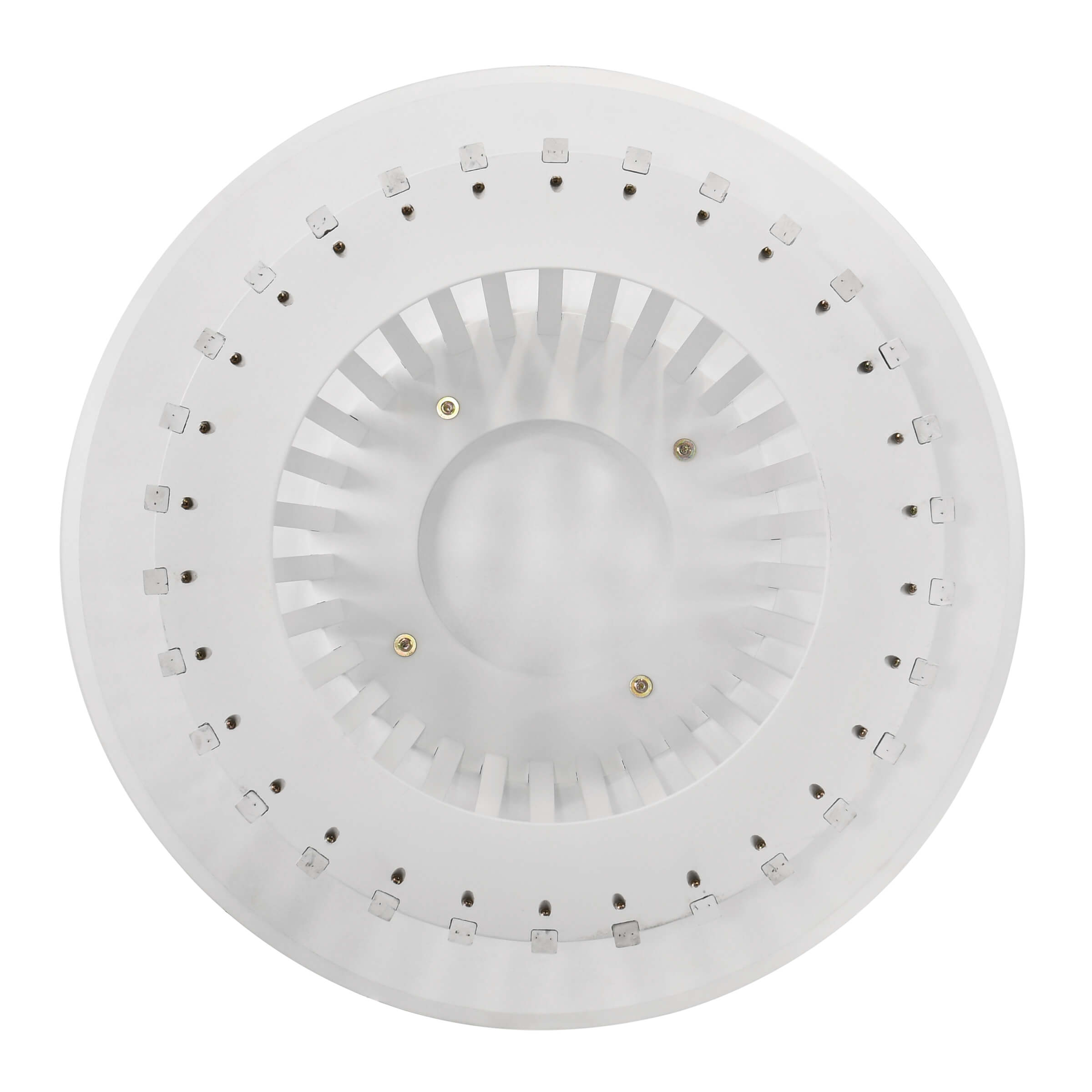 VESCASA Solid Wood Round Coffee Table with Geometric Base - 50004CT