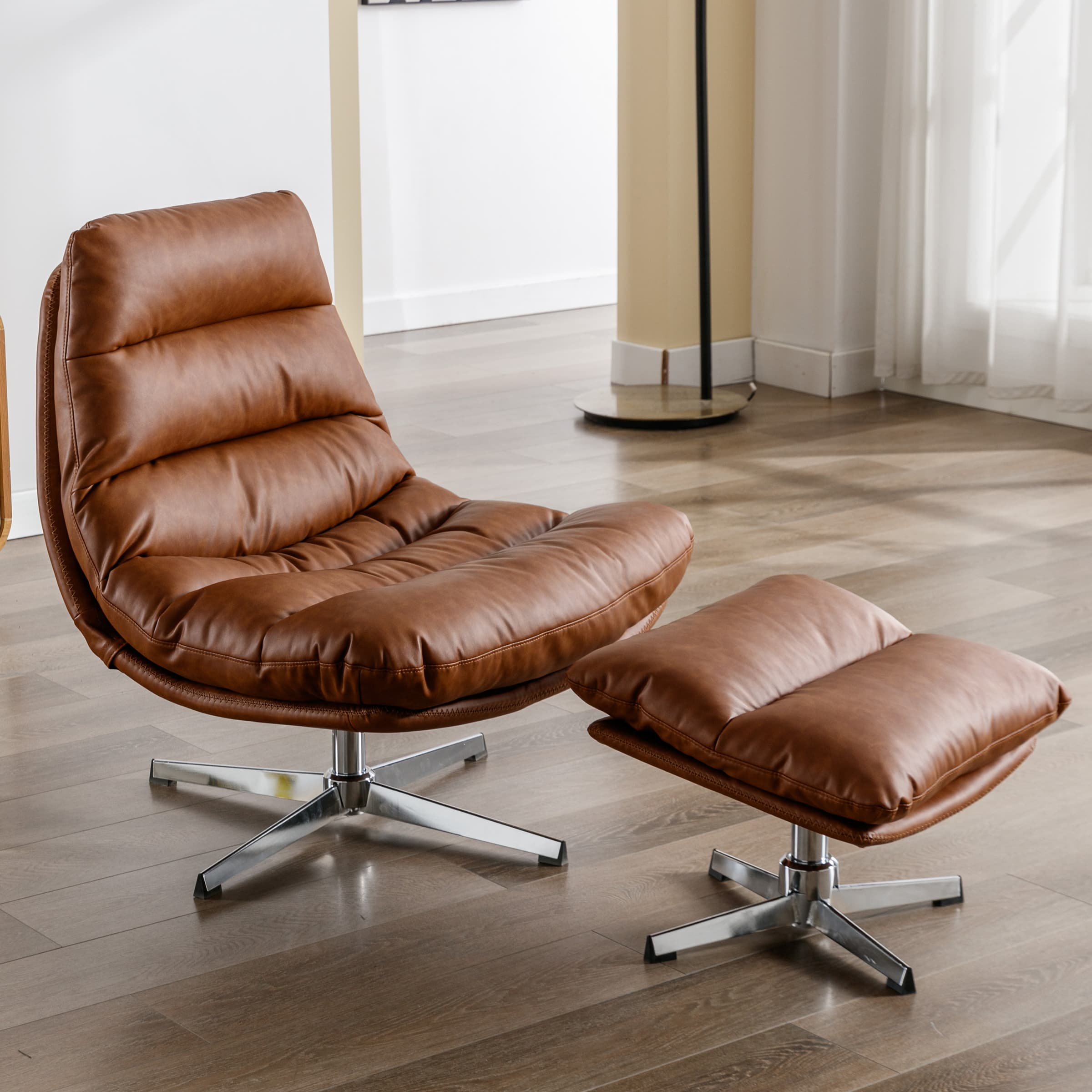 VESCASA Swivel Accent Chair with Ottoman - 19119AO