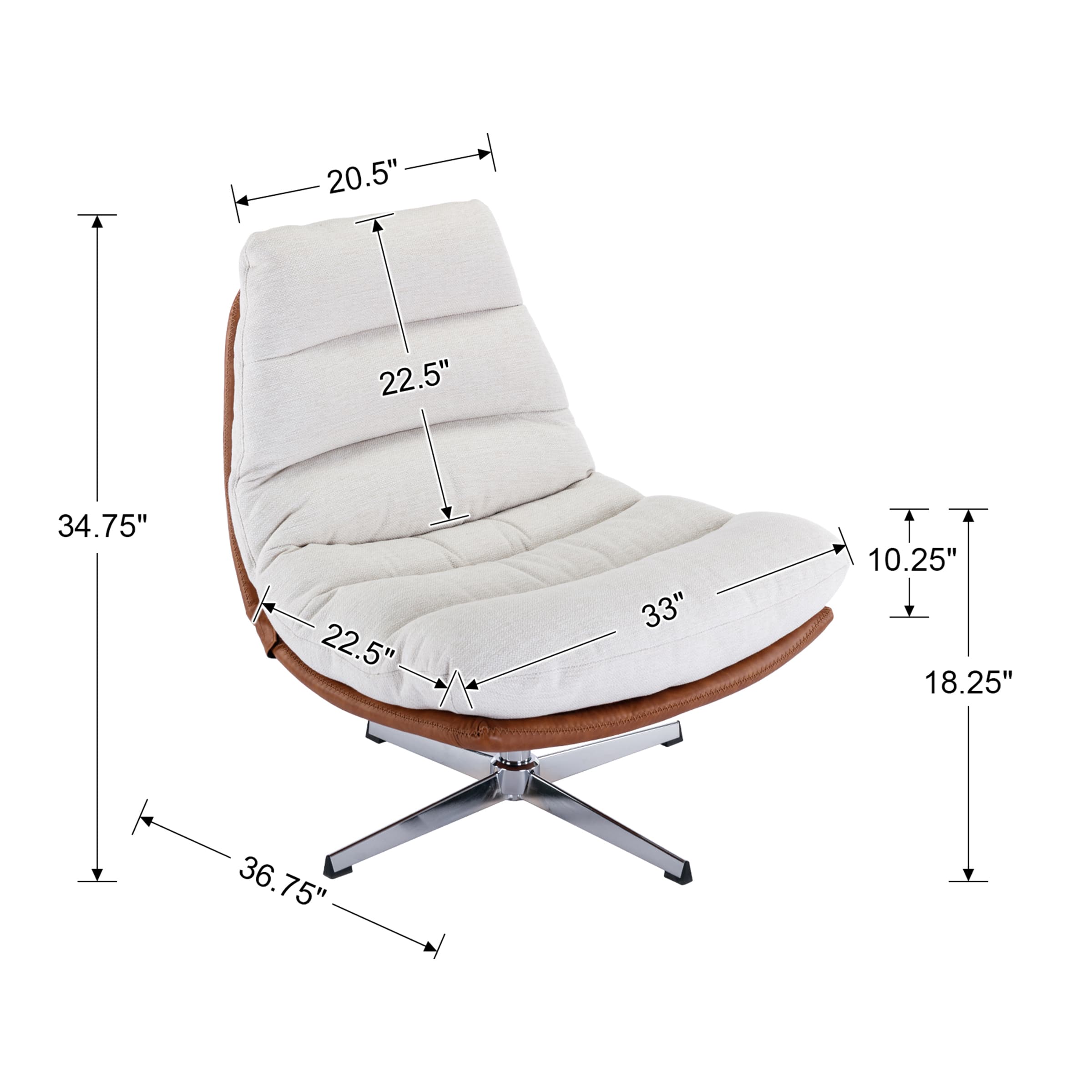 VESCASA Swivel Accent Chair with Ottoman - 19119AO