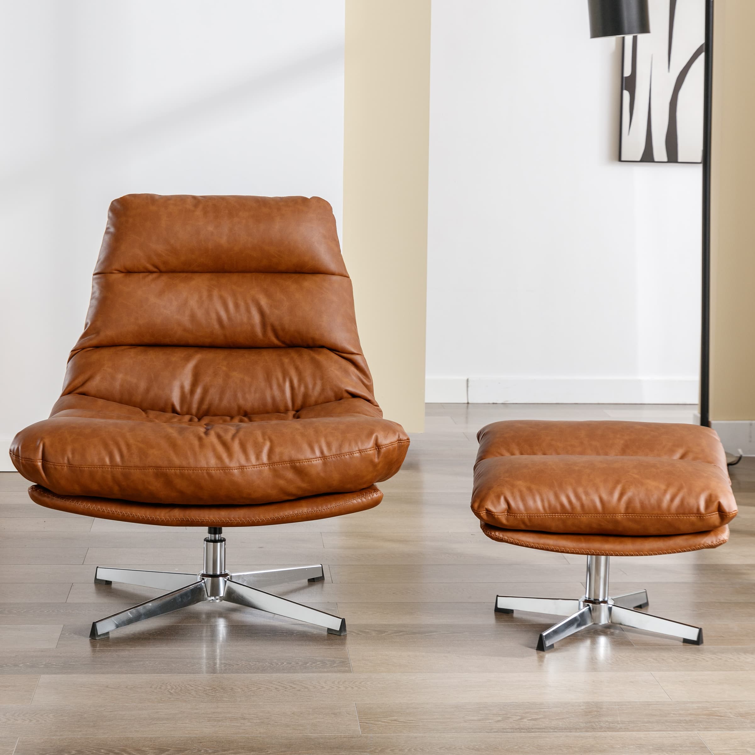 VESCASA Swivel Accent Chair with Ottoman - 19119AO