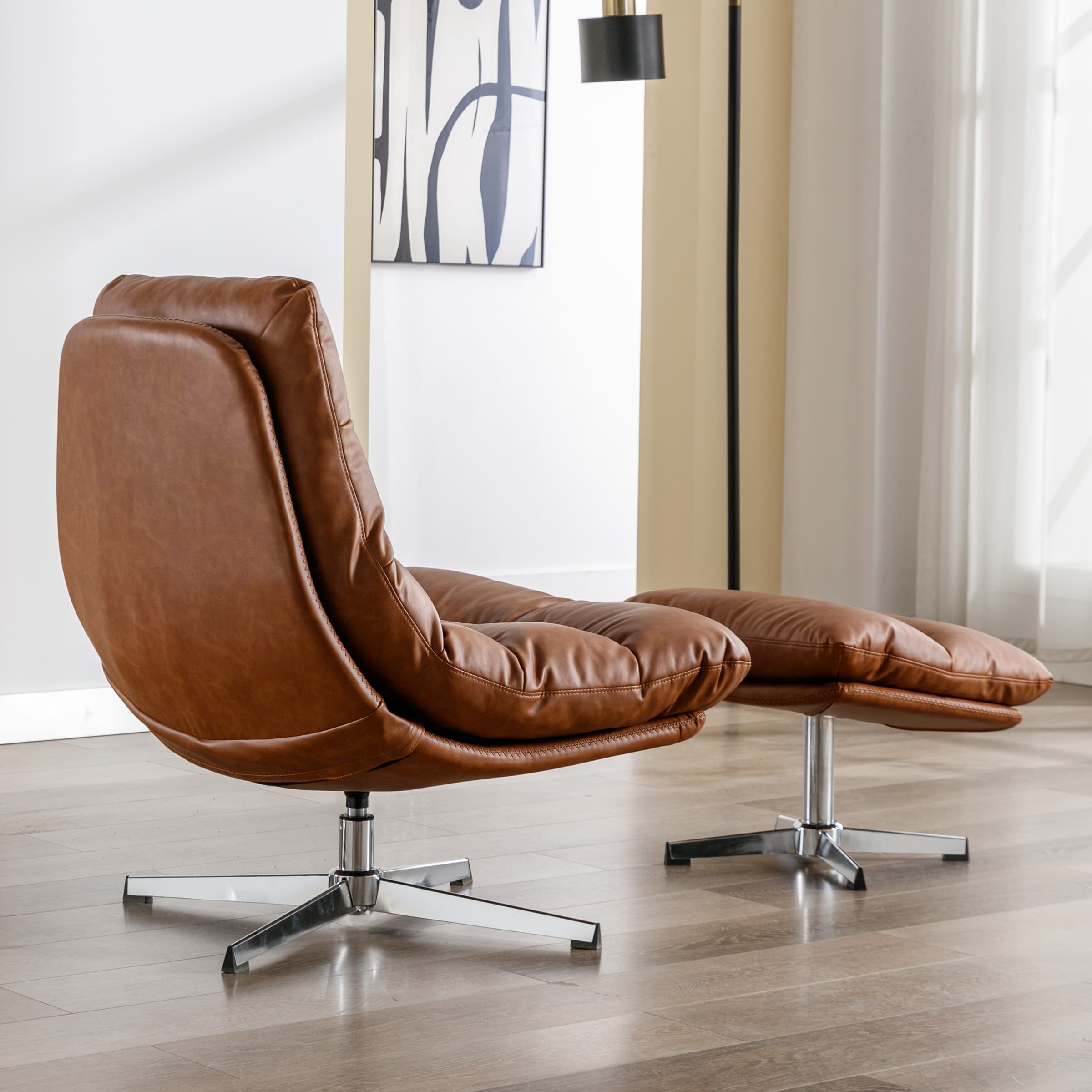 VESCASA Swivel Accent Chair with Ottoman - 19119AO