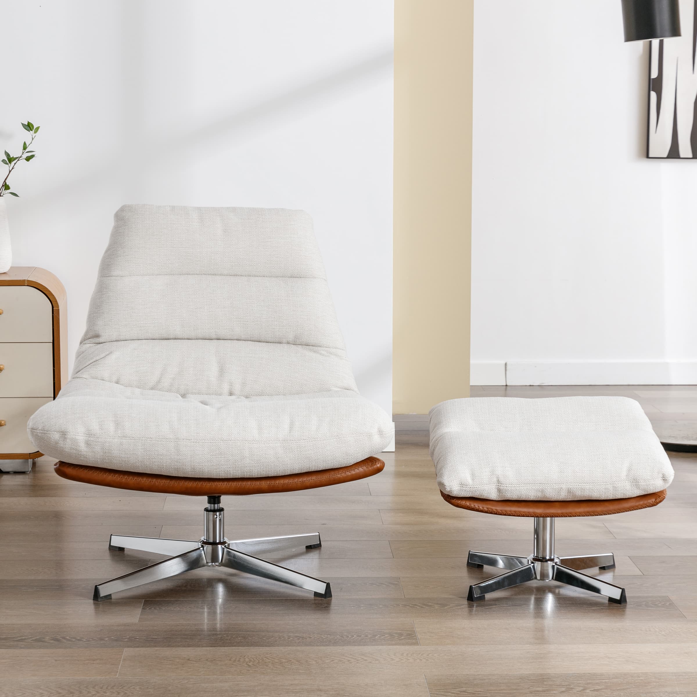 VESCASA Swivel Accent Chair with Ottoman - 19119AO