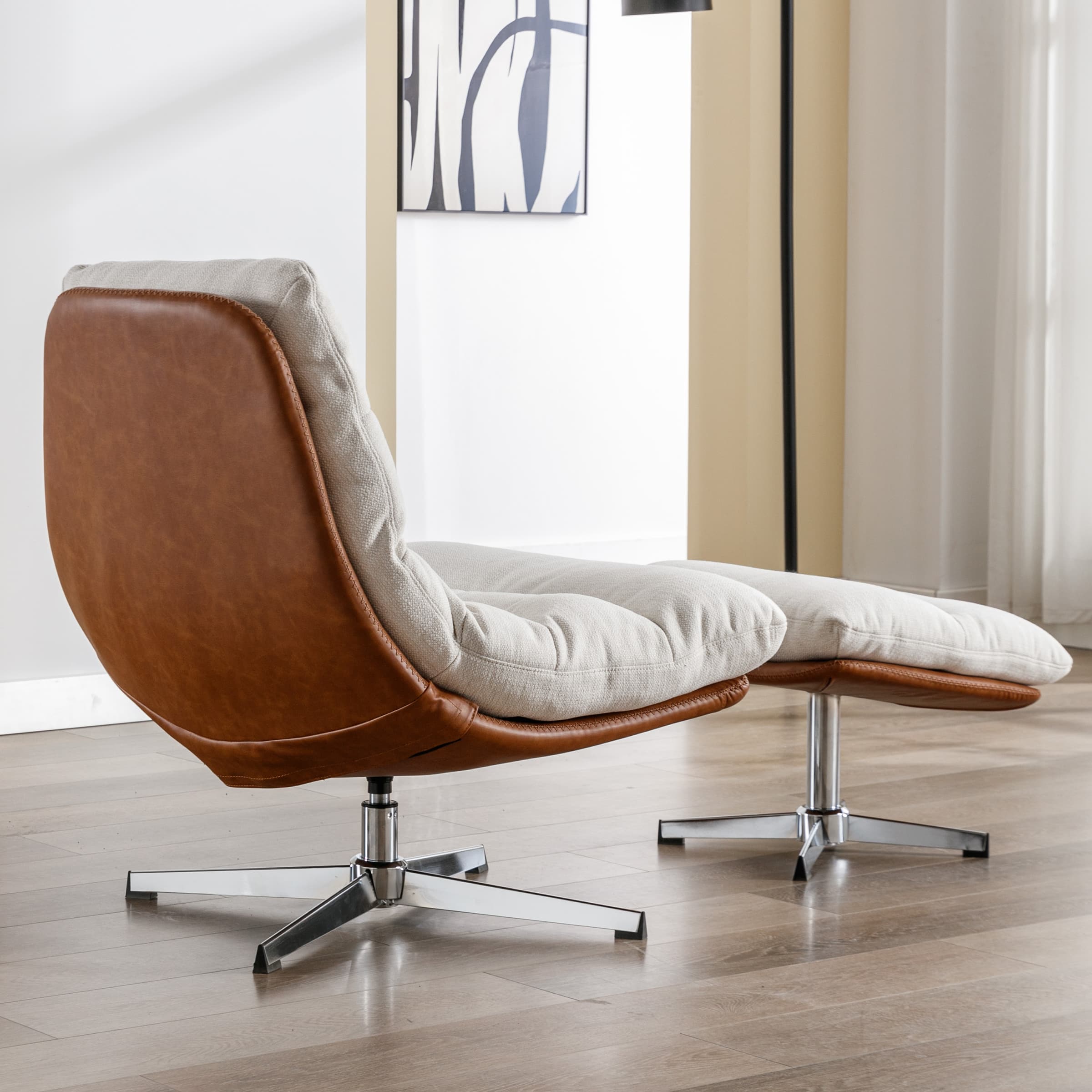 VESCASA Swivel Accent Chair with Ottoman - 19119AO