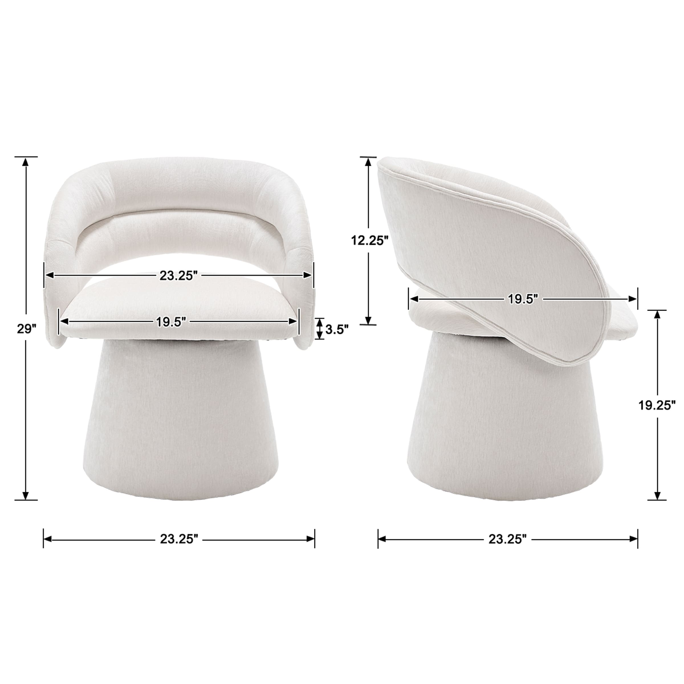 VESCASA Swivel Hollow Back Barrel Dining Chairs 1 PCS - 10074DC