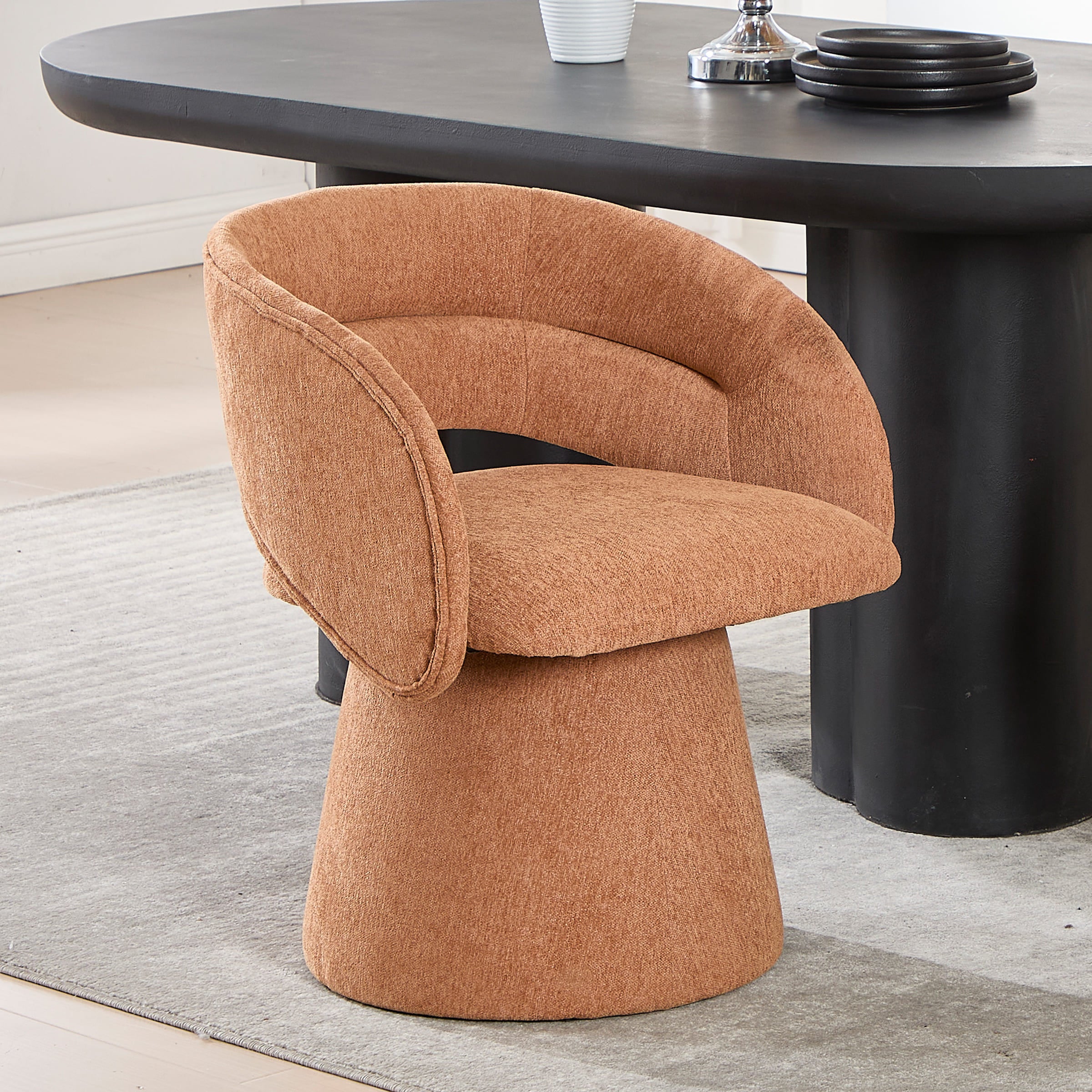 VESCASA Swivel Hollow Back Barrel Dining Chairs 1 PCS - 10074DC