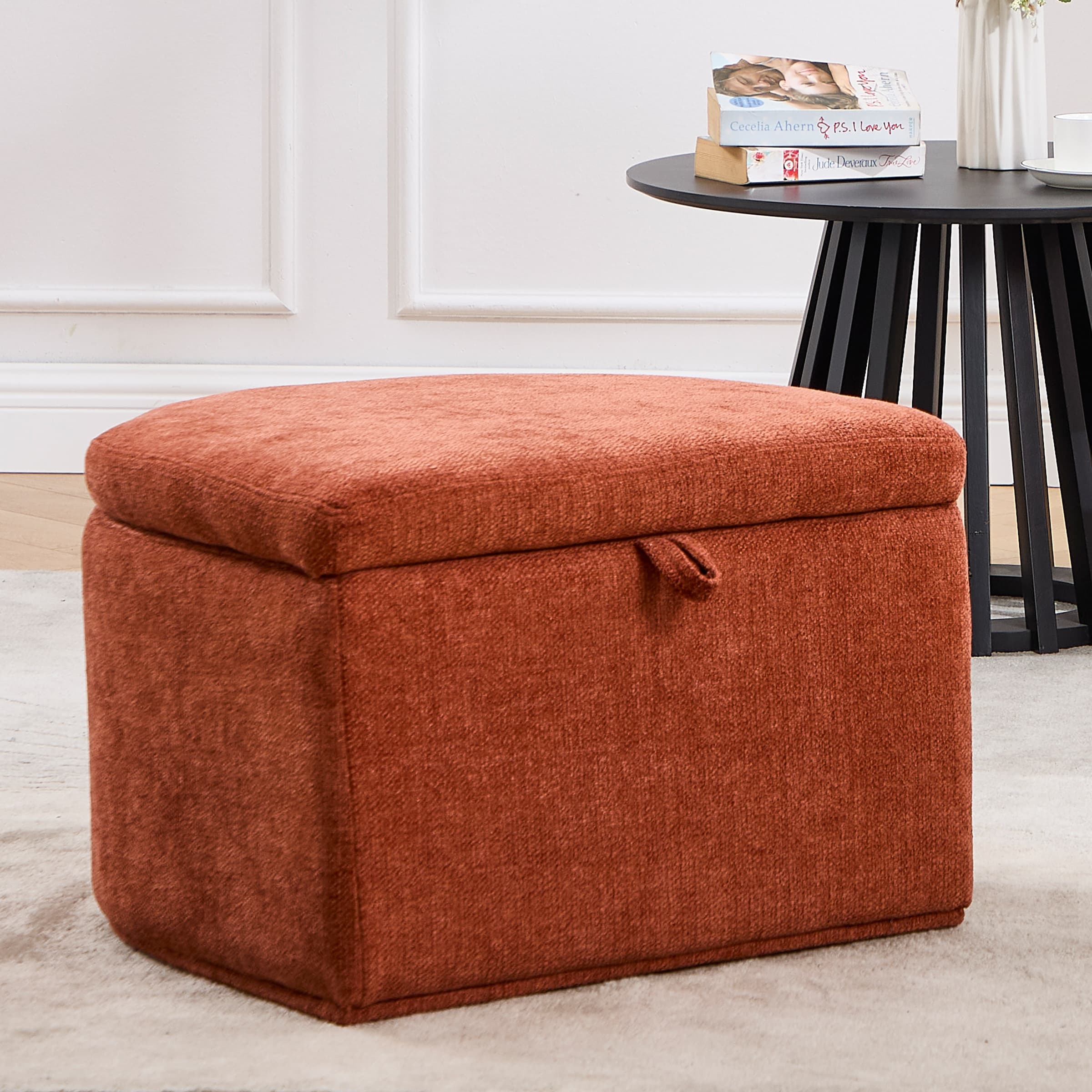VESCASA Barrel Side Armchair with Storage Ottoman - 71002AO