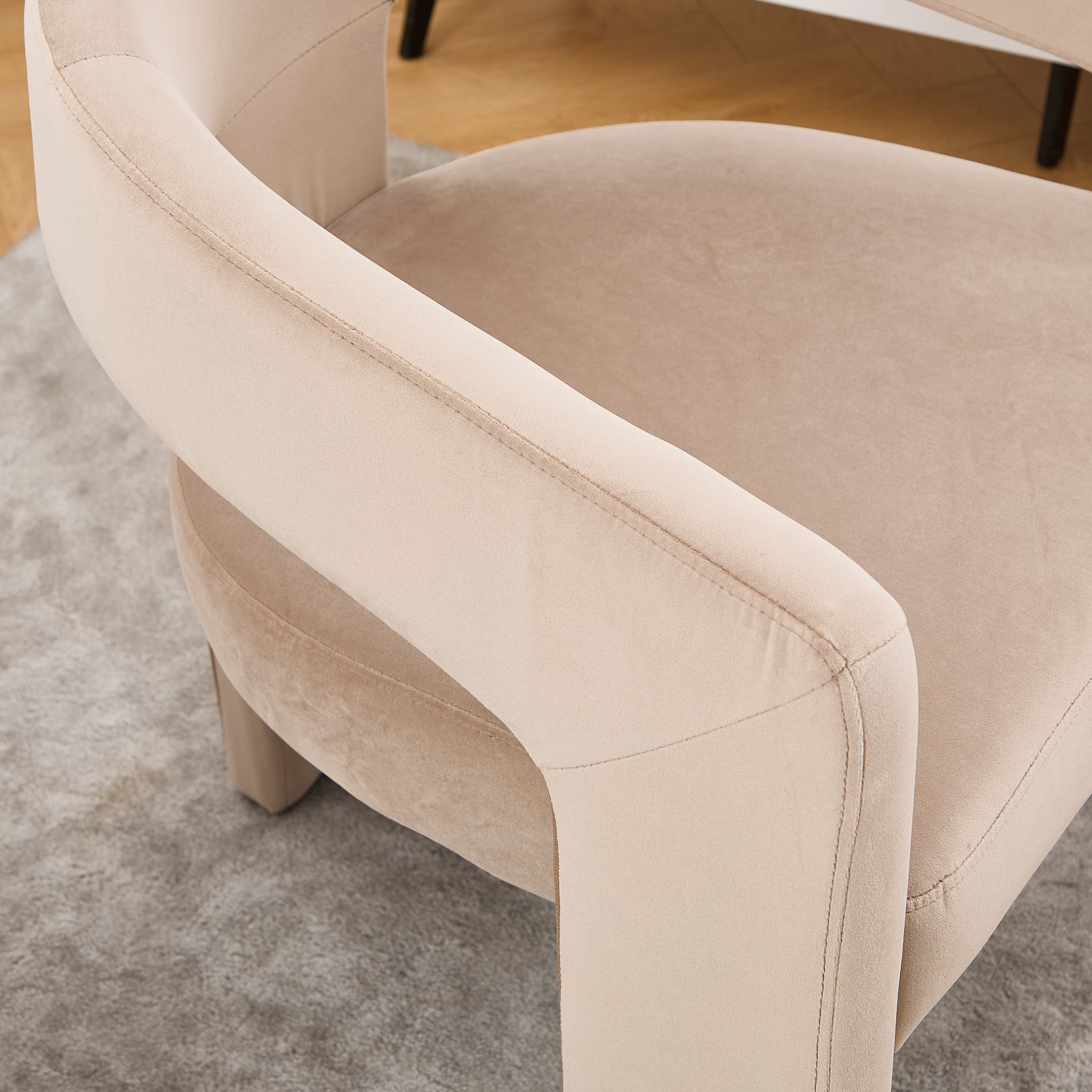 VESCASA Barrel Side Armchair with Storage Ottoman - 71002AO