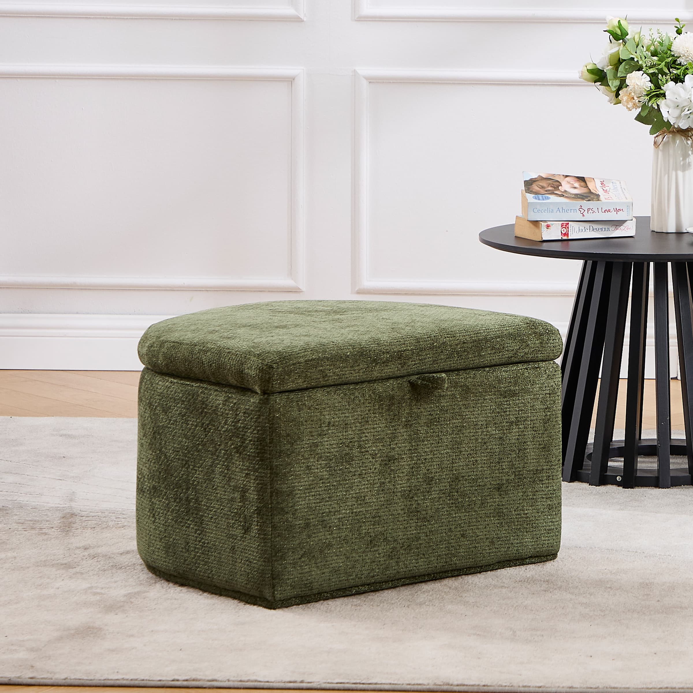 VESCASA Barrel Side Armchair with Storage Ottoman - 71002AO