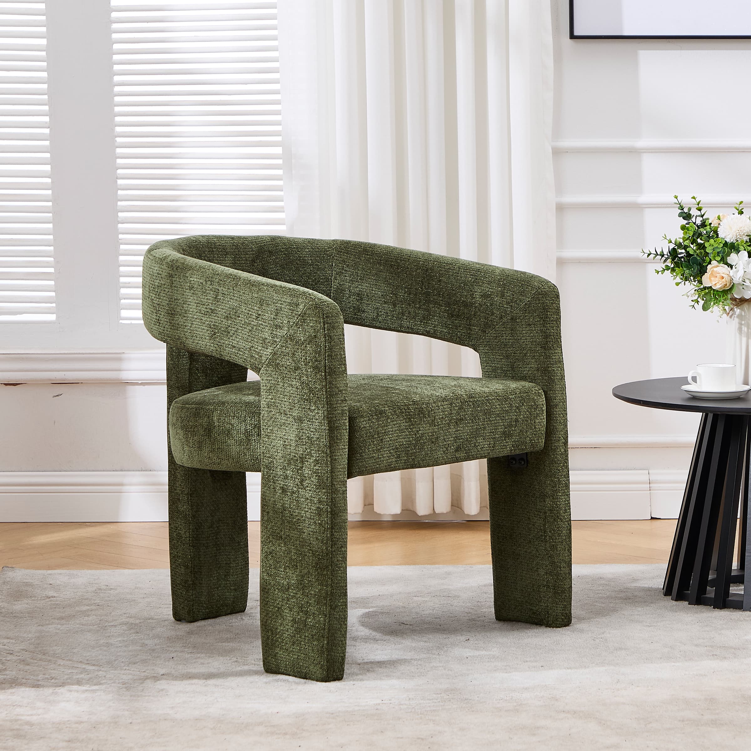 VESCASA Barrel Side Armchair with Storage Ottoman - 71002AO