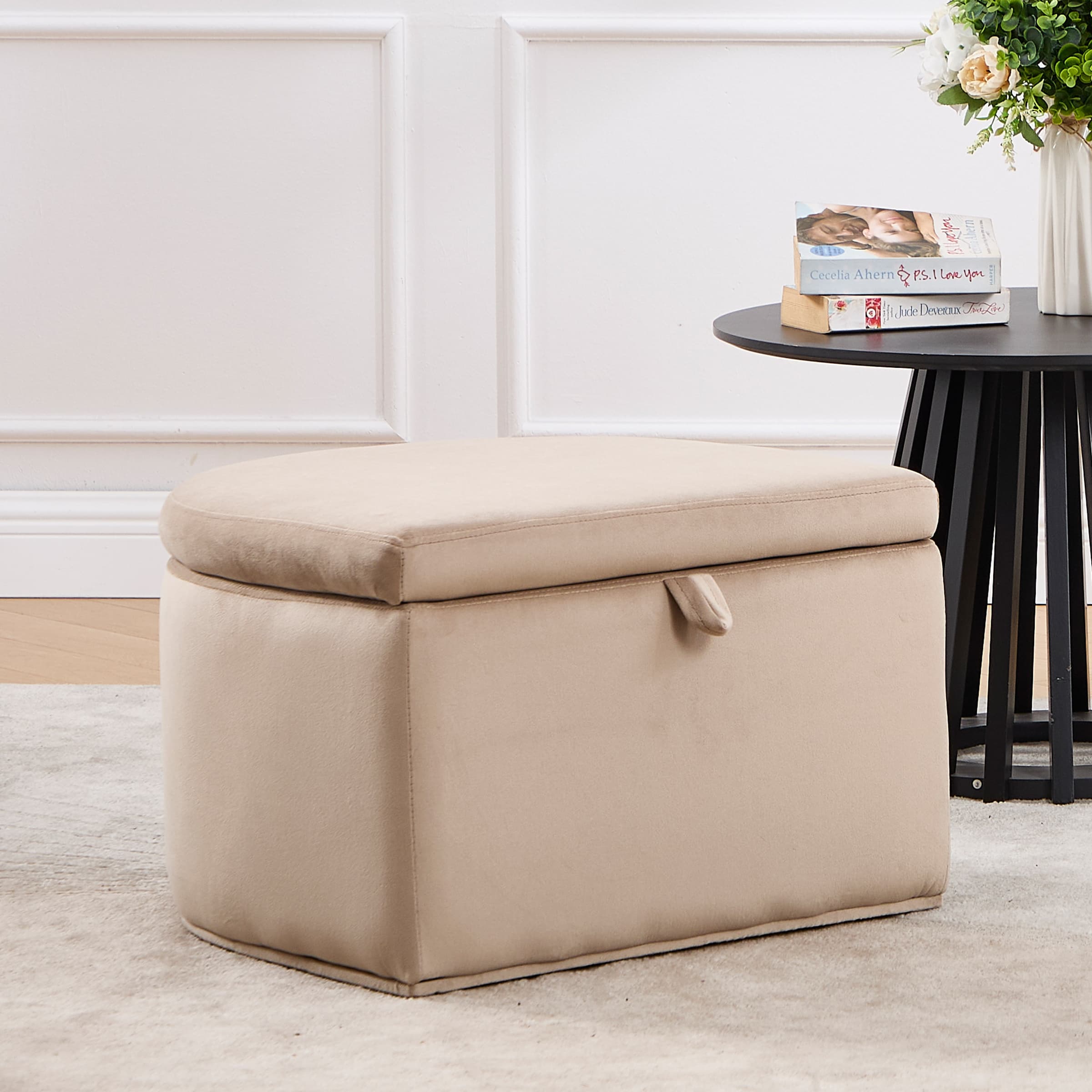 VESCASA Barrel Side Armchair with Storage Ottoman - 71002AO