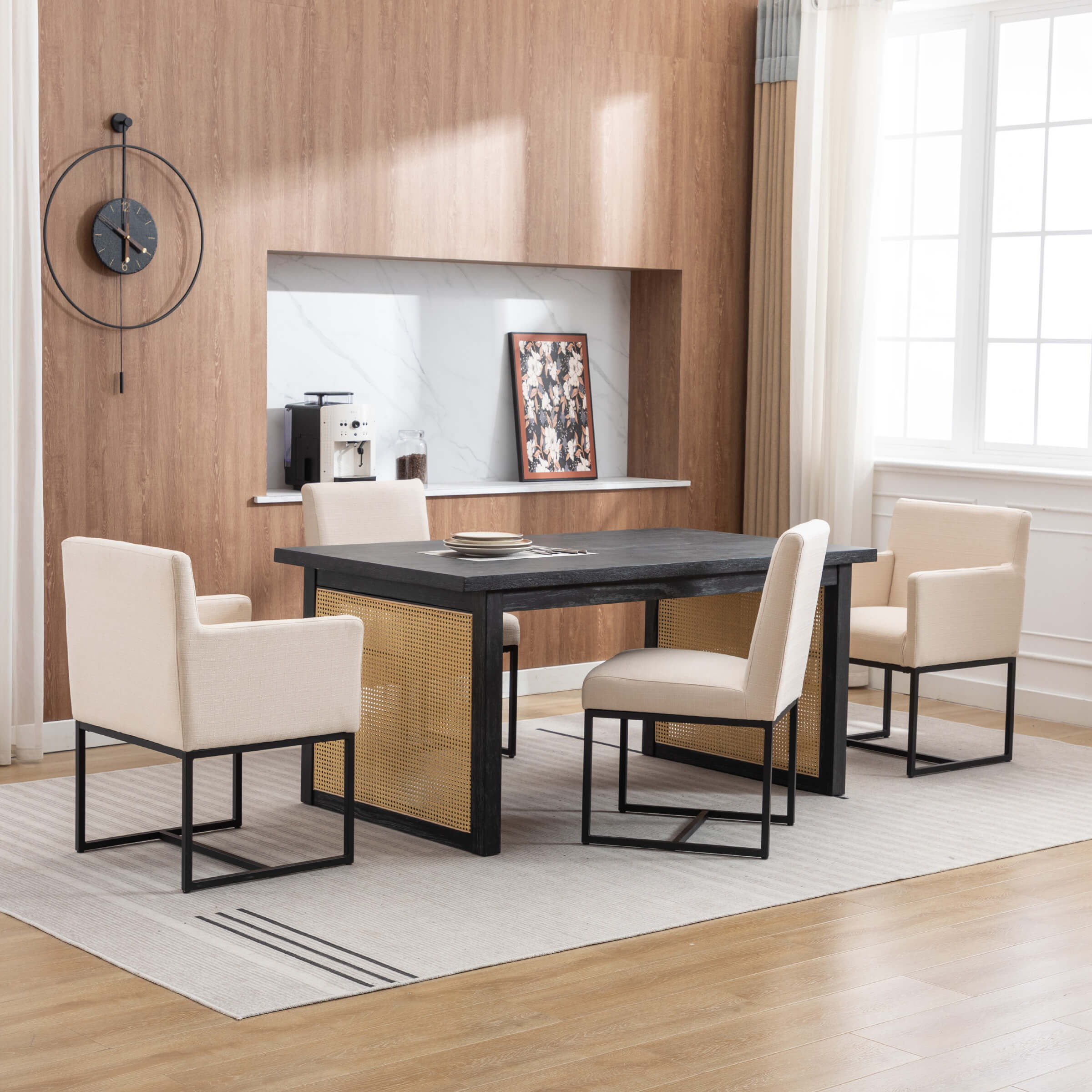 VESCASA Upholstered Dining Chairs with Arms Set of 2 - 1823DC