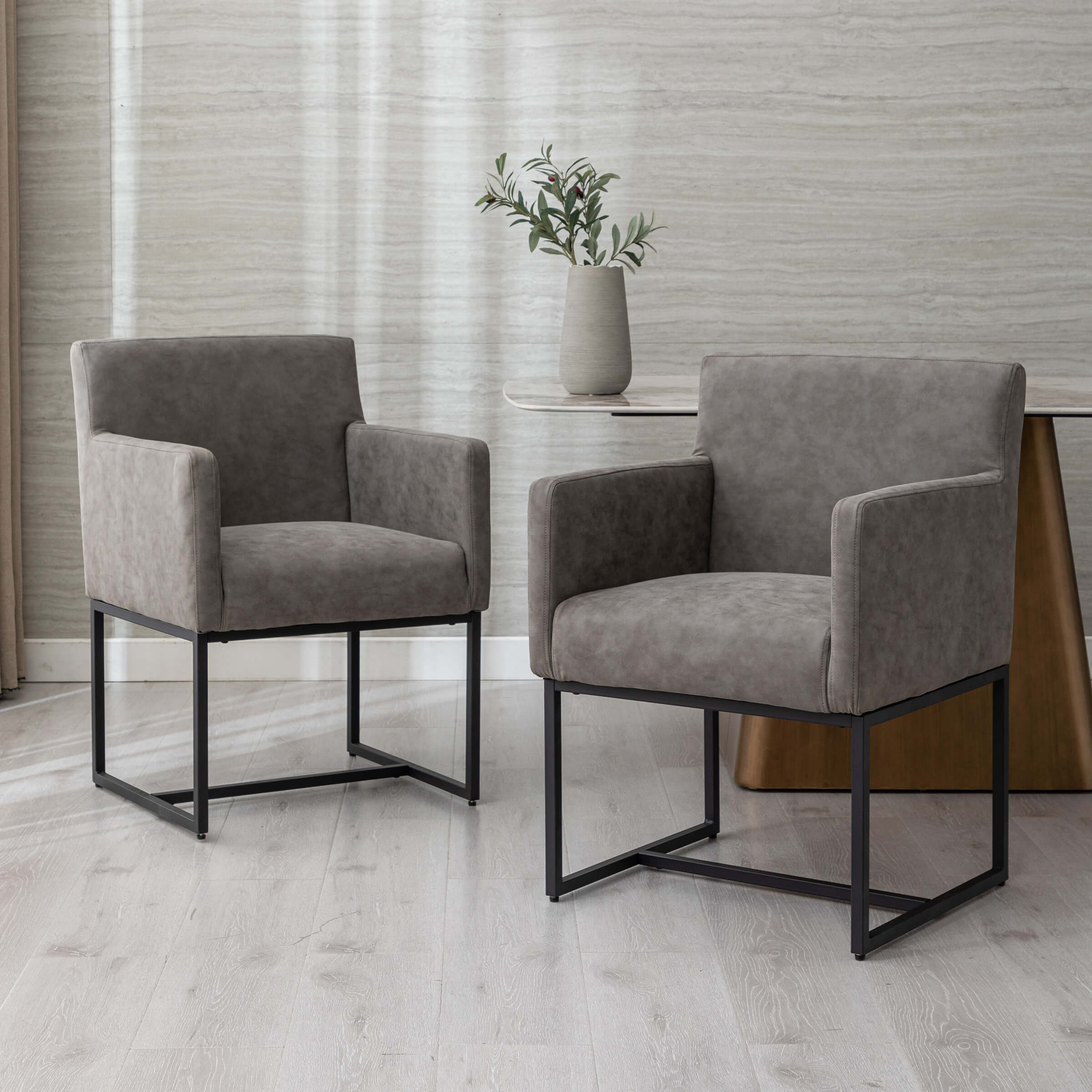 VESCASA Upholstered Dining Chairs with Arms Set of 2 - 1823DC