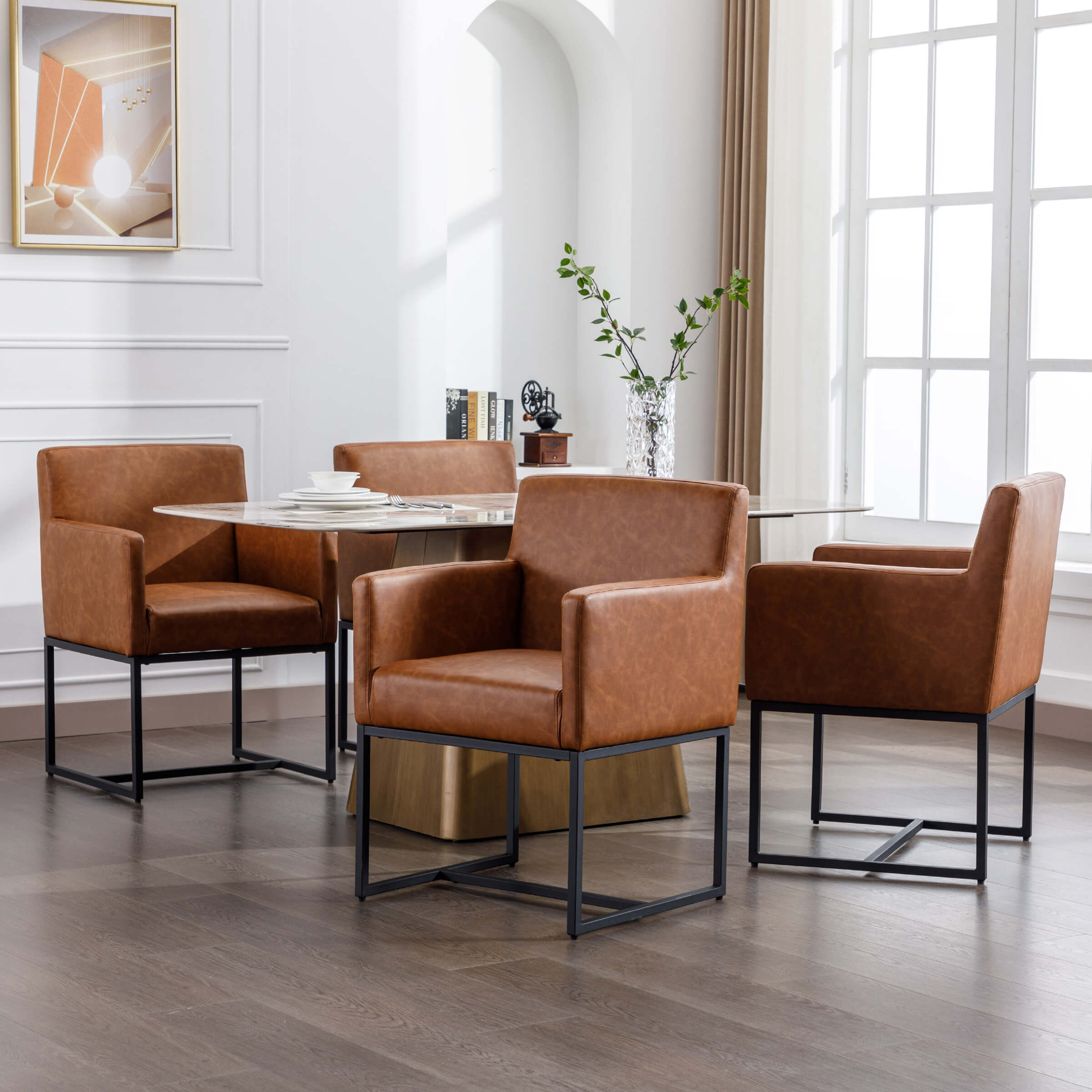 VESCASA Upholstered Dining Chairs with Arms Set of 2 - 1823DC