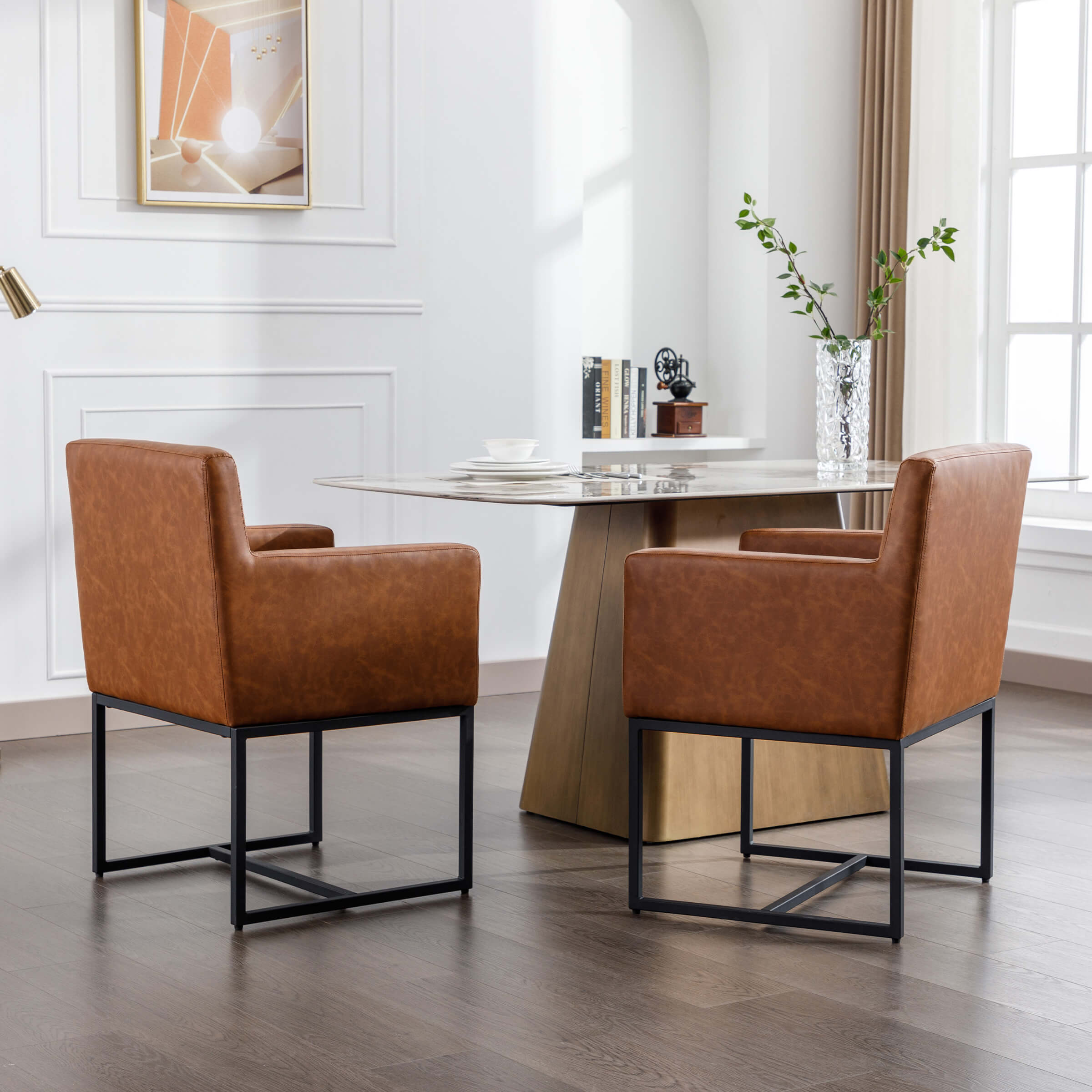 VESCASA Upholstered Dining Chairs with Arms Set of 2 - 1823DC