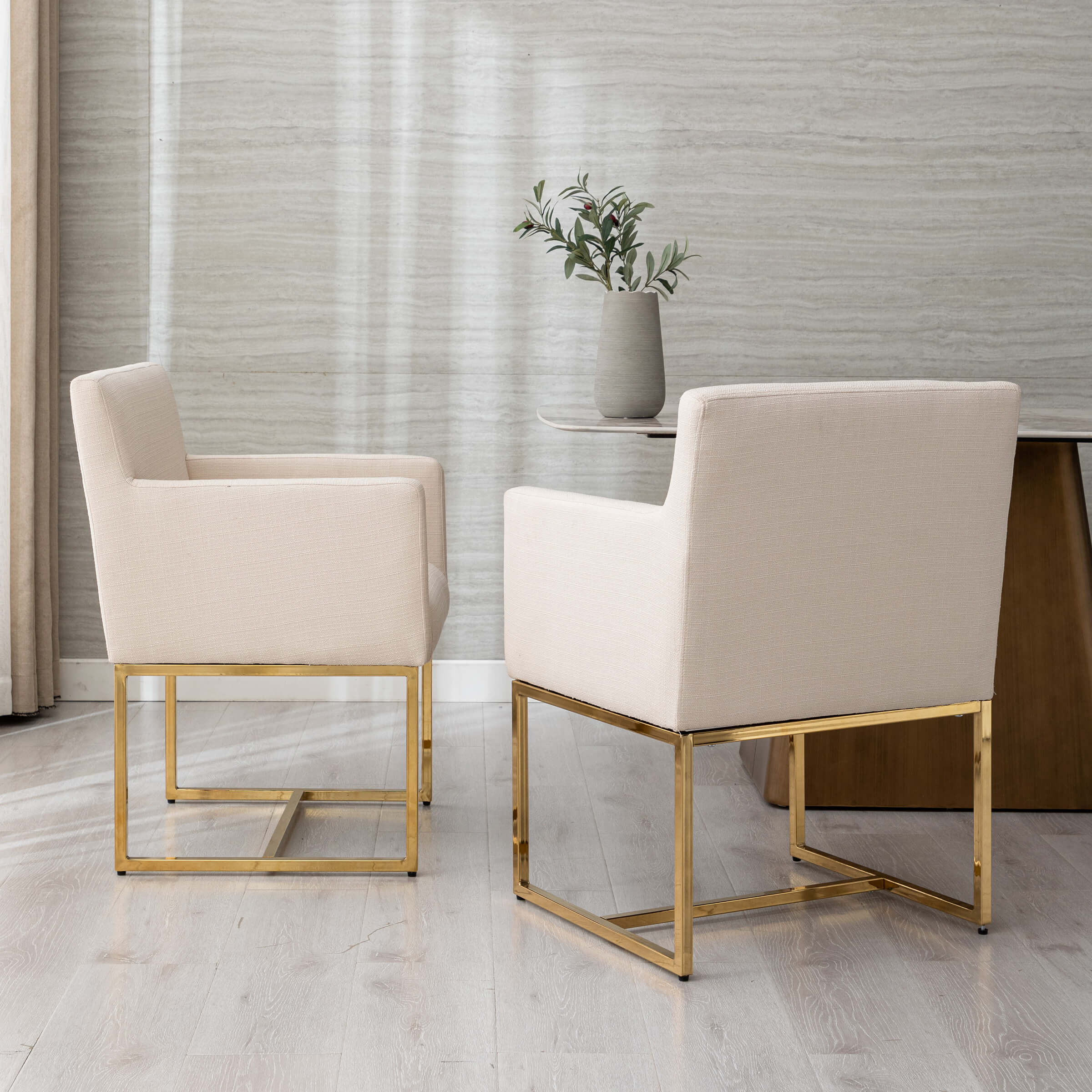 VESCASA Upholstered Dining Chairs with Arms Set of 2 - 1823DC