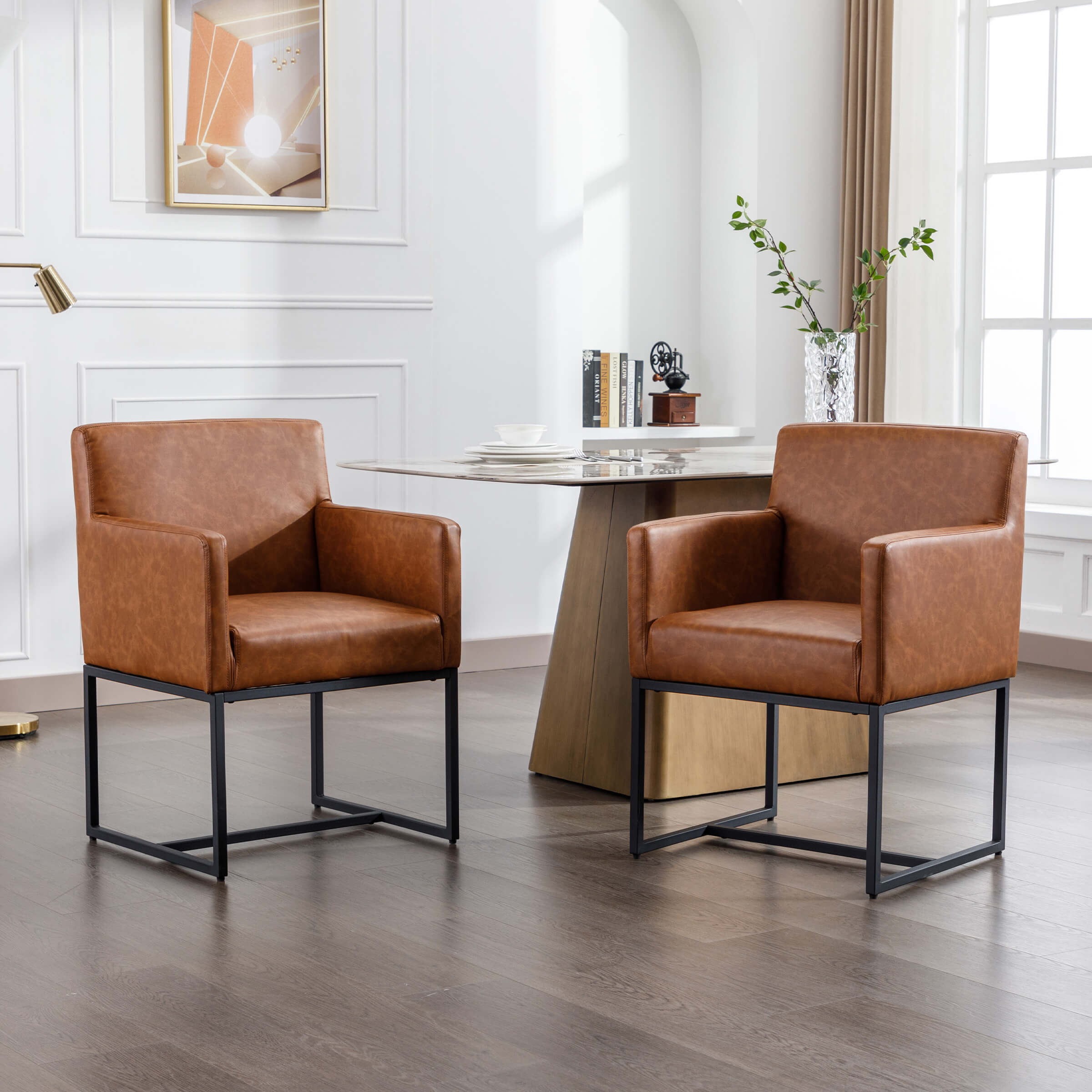 VESCASA Upholstered Dining Chairs with Arms Set of 2 - 1823DC