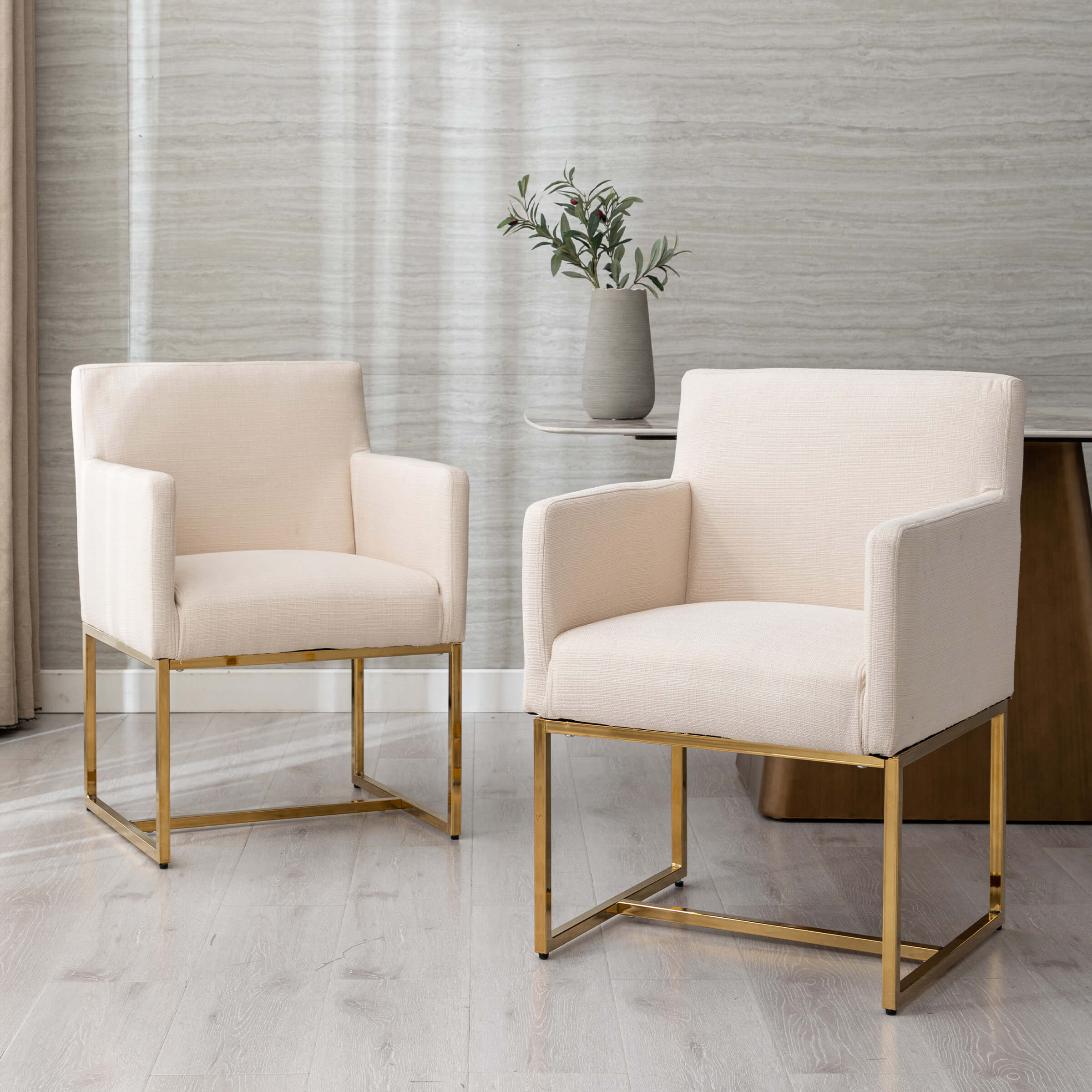 VESCASA Upholstered Dining Chairs with Arms Set of 2 - 1823DC