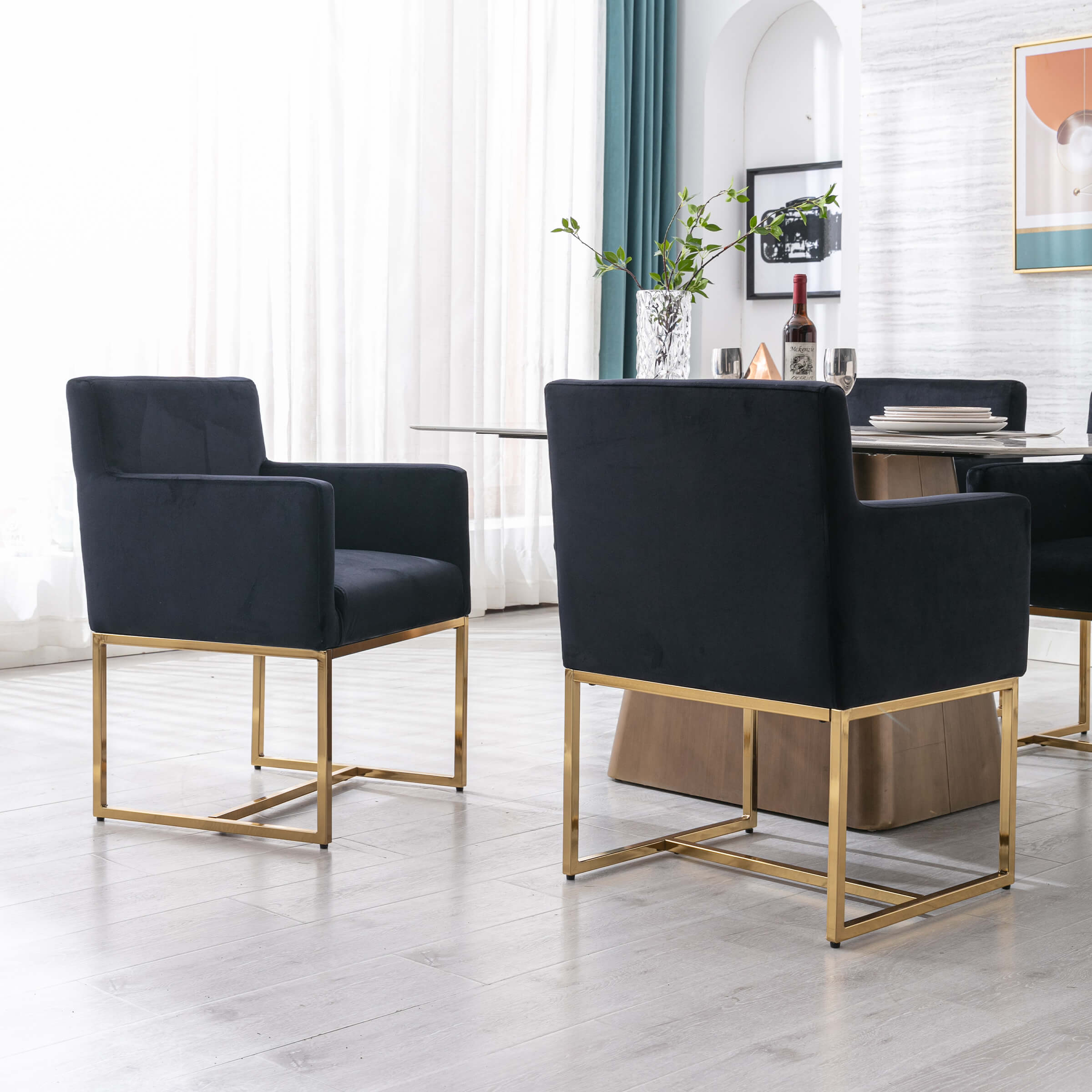 VESCASA Upholstered Dining Chairs with Arms Set of 2 - 1823DC