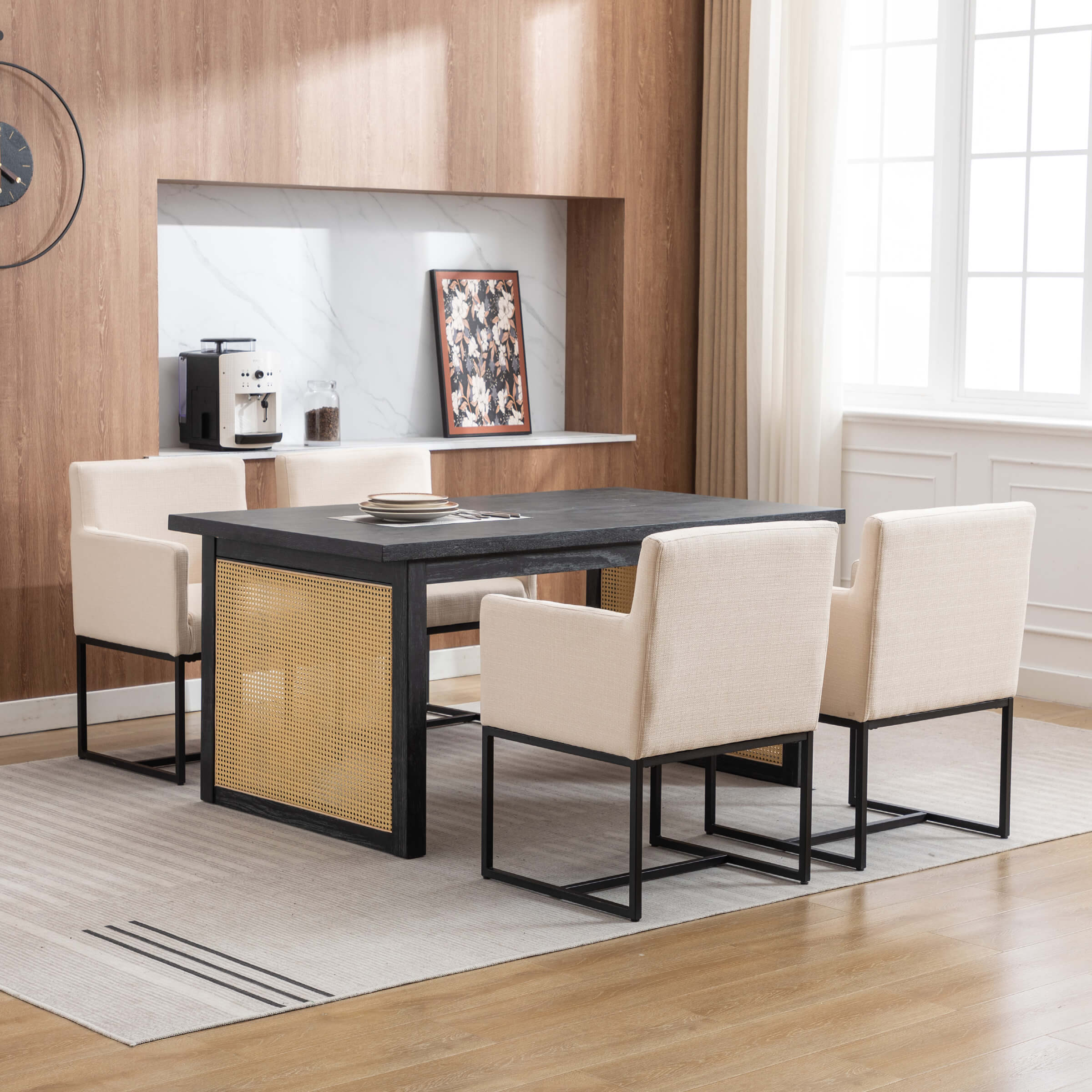 VESCASA Upholstered Dining Chairs with Arms Set of 2 - 1823DC