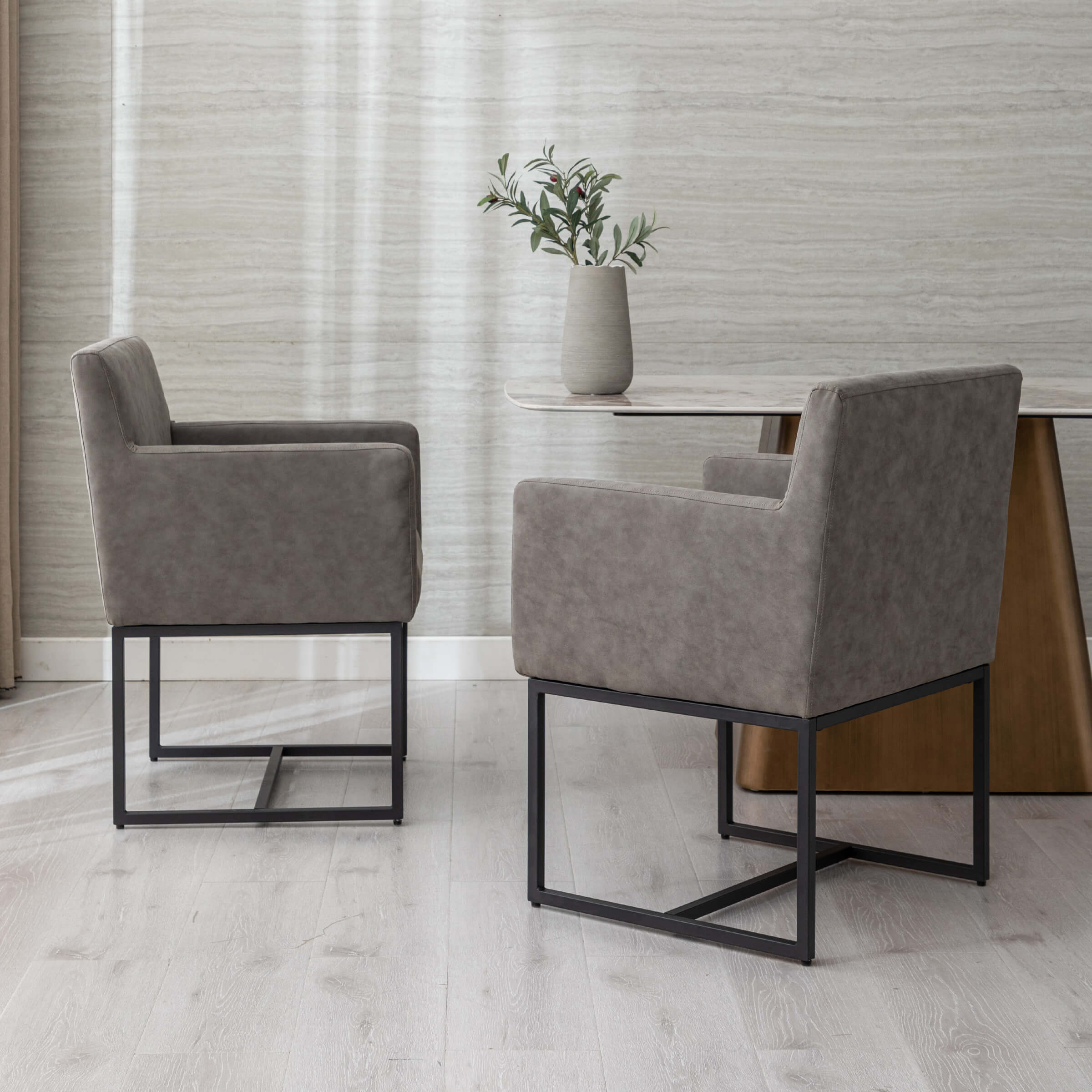 VESCASA Upholstered Dining Chairs with Arms Set of 2 - 1823DC