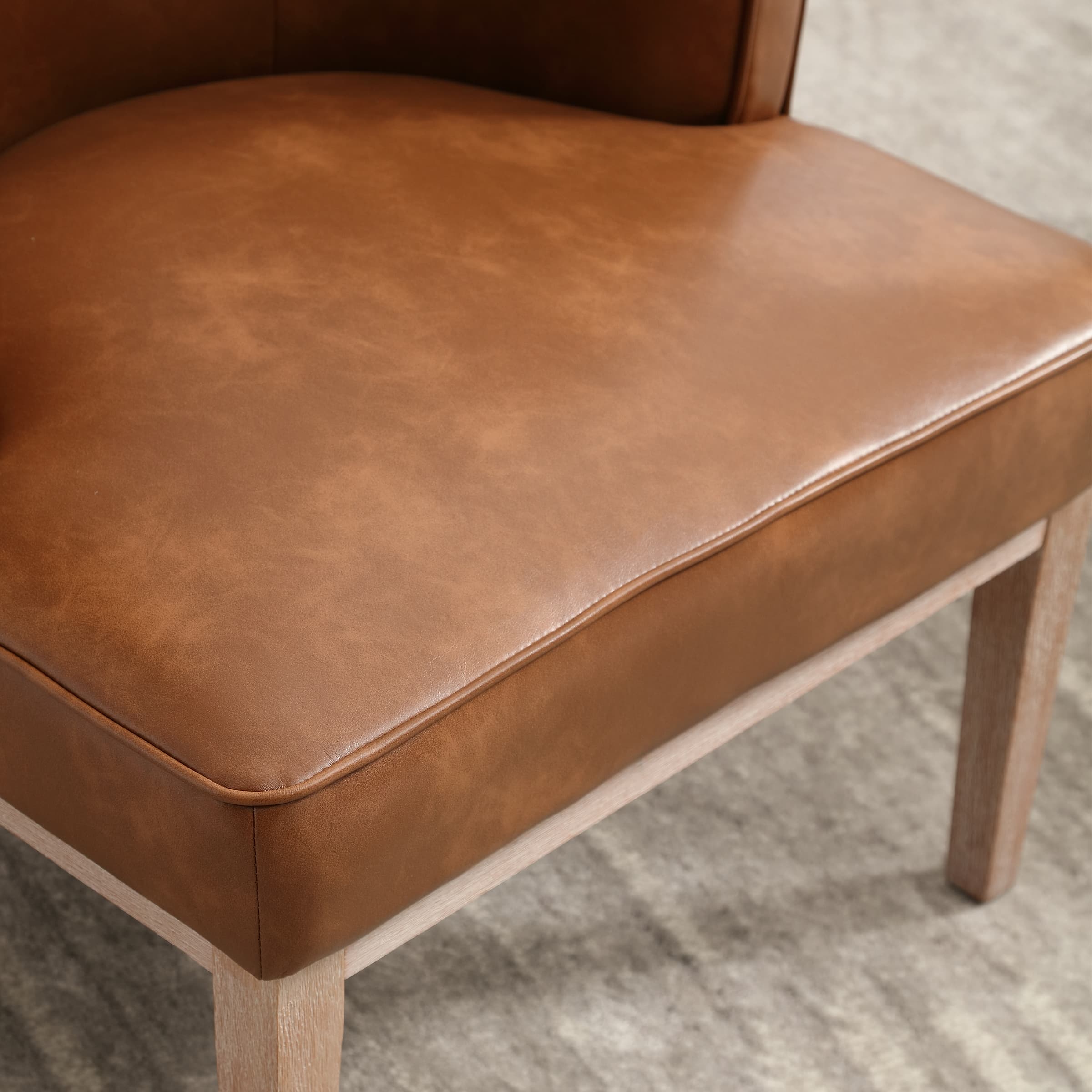 Janoray Stone Wash Wood Legs Accent Chair 1 PCS - 6371AC