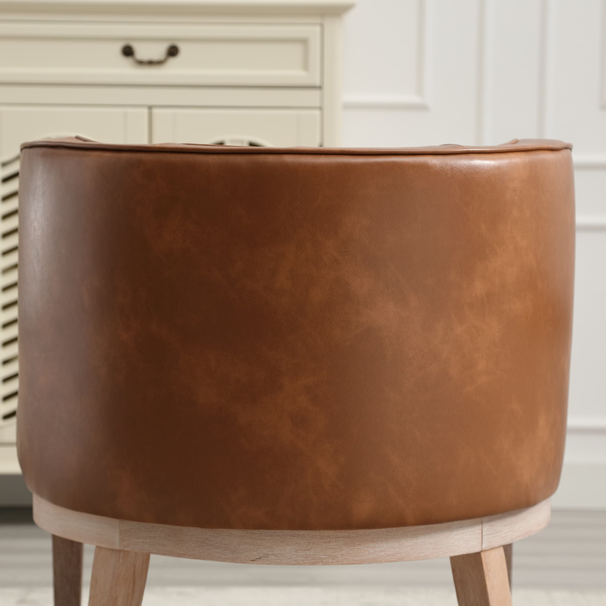 Janoray Stone Wash Wood Legs Accent Chair 1 PCS - 6371AC