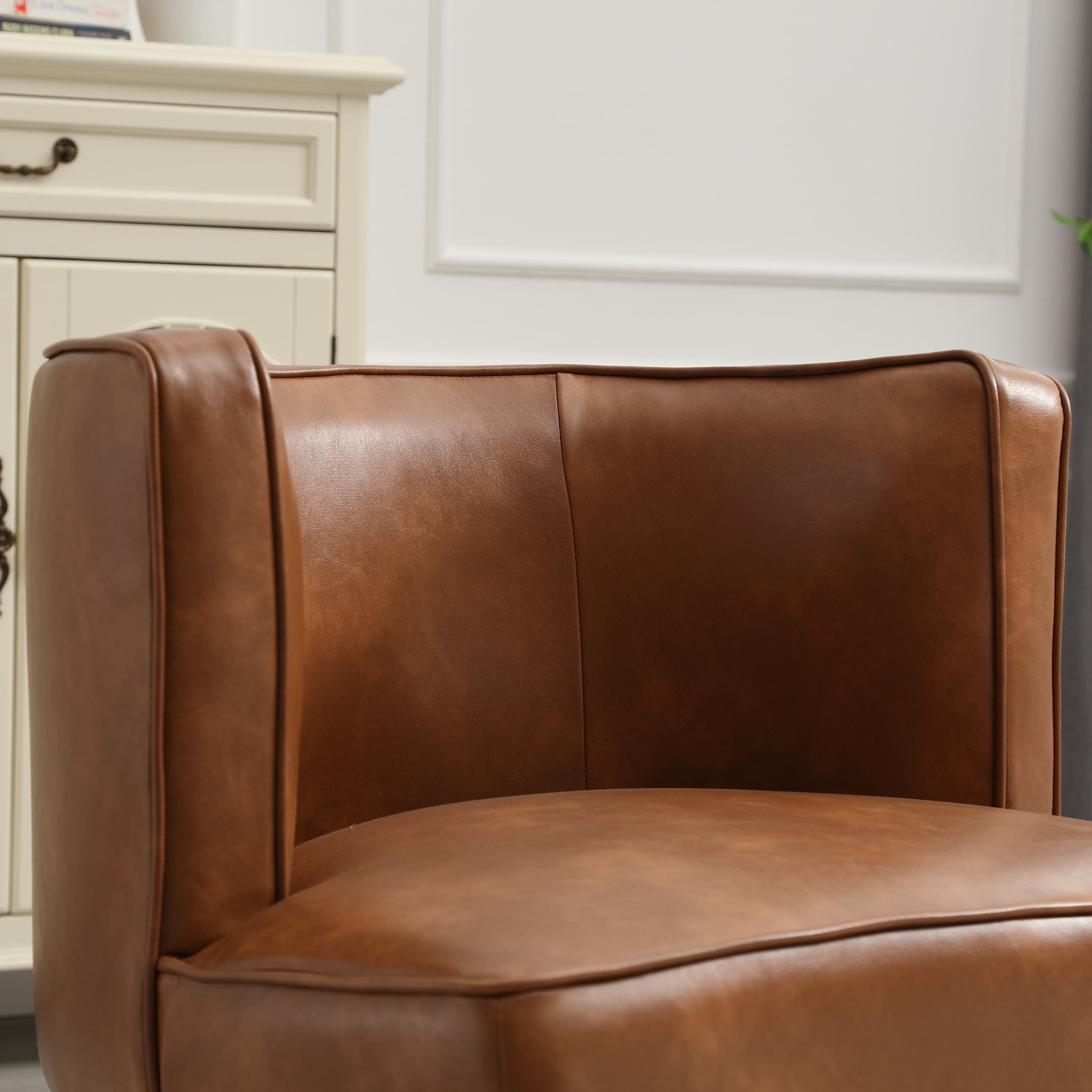 Janoray Stone Wash Wood Legs Accent Chair 1 PCS - 6371AC