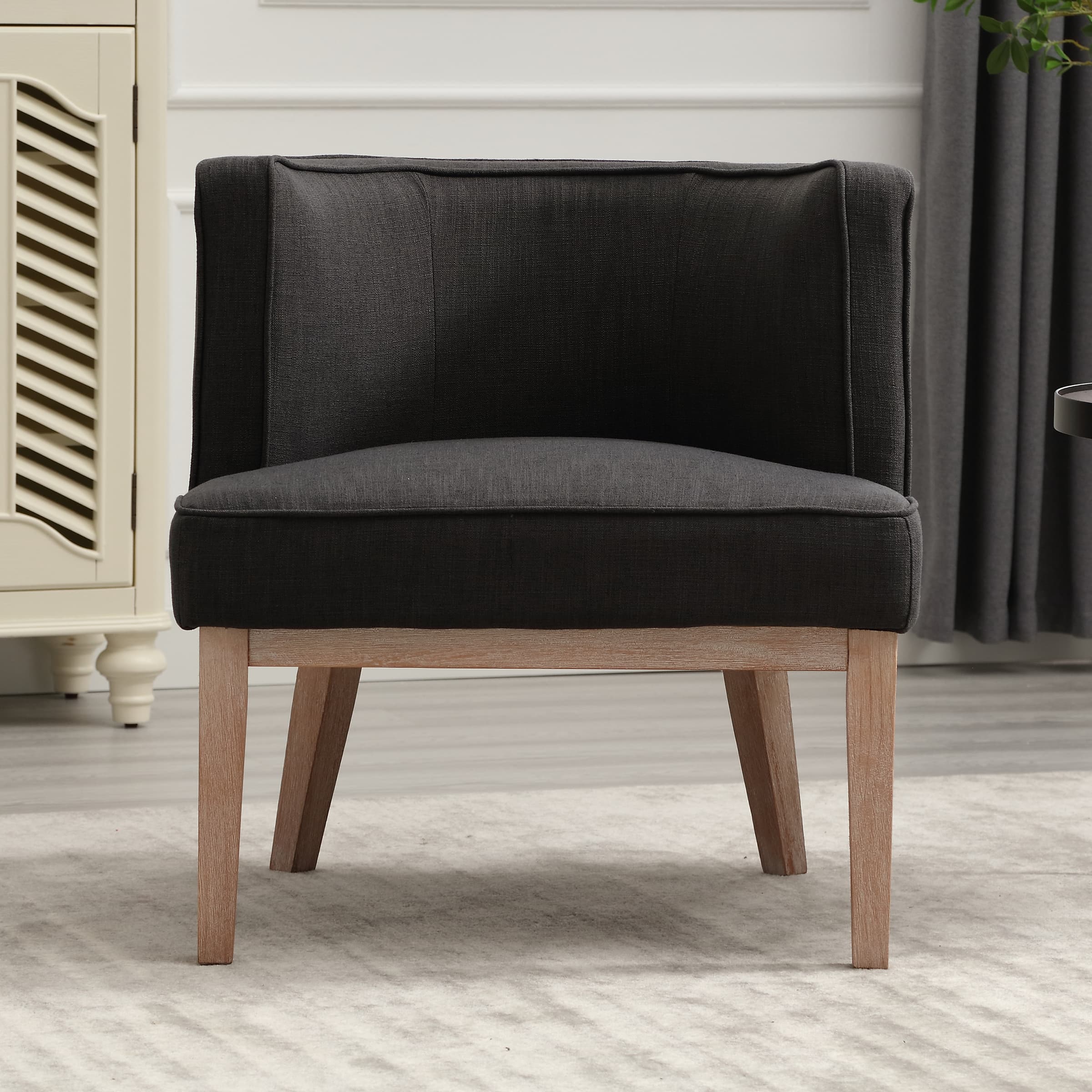 Stone Wash Wood Legs Accent Chair 1 PCS - 6371AC