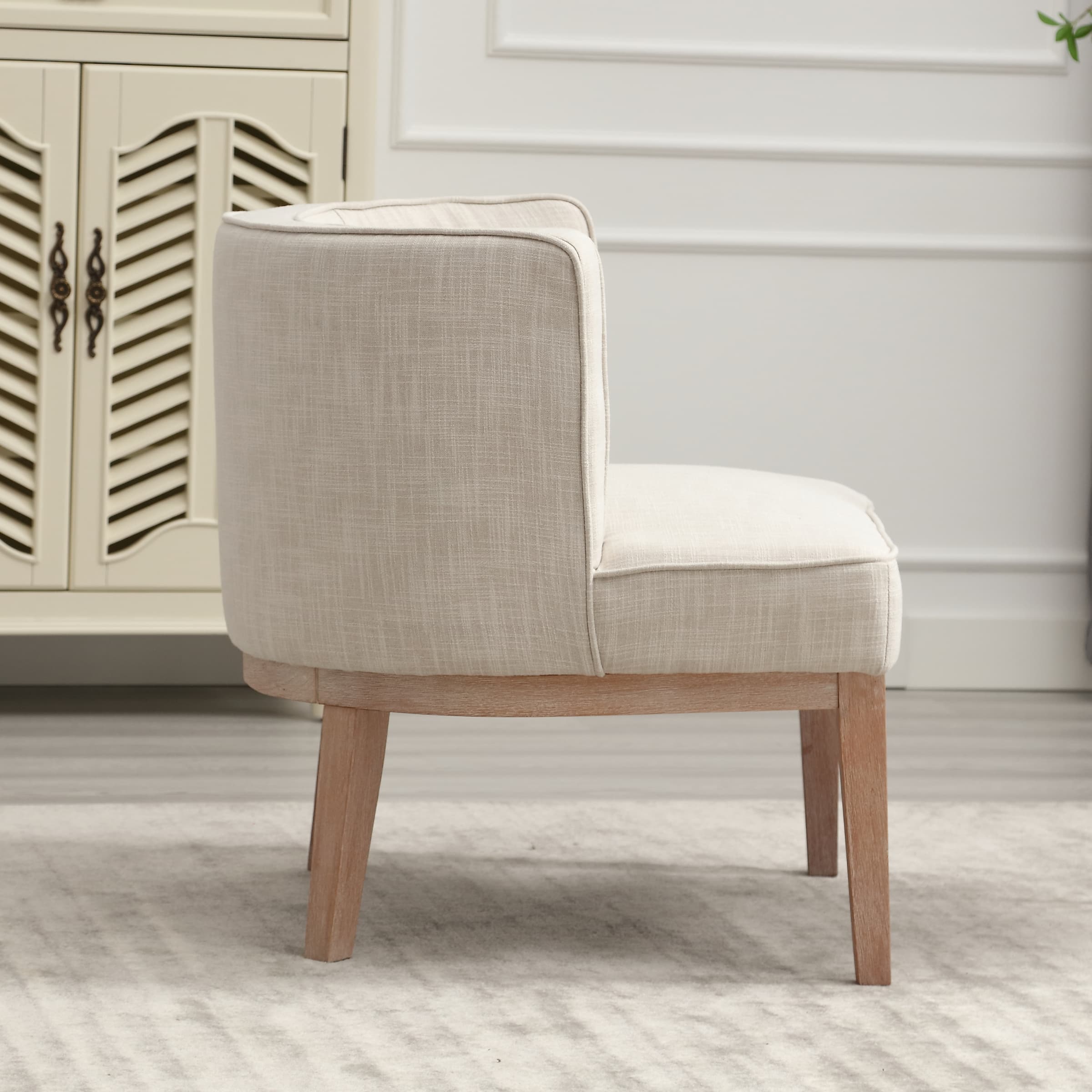 Stone Wash Wood Legs Accent Chair 1 PCS - 6371AC