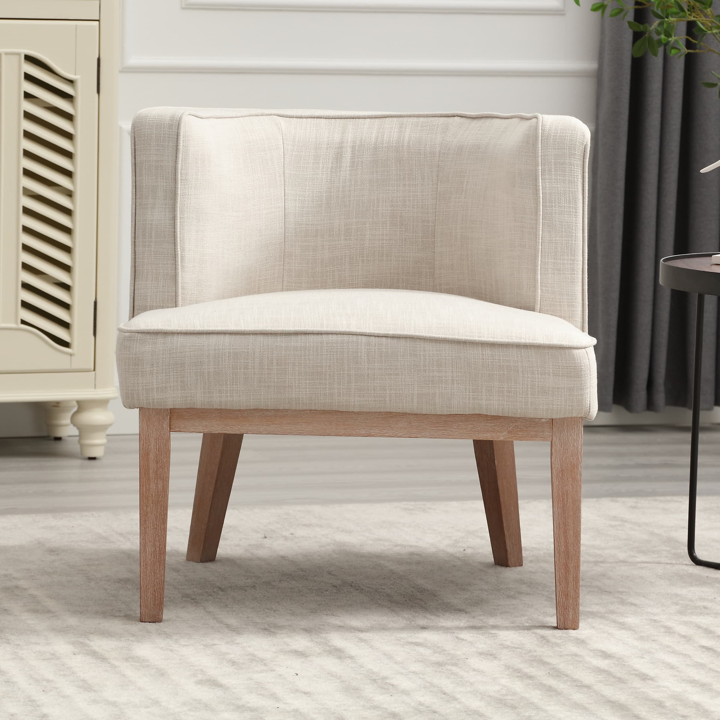 Stone Wash Wood Legs Accent Chair 1 PCS - 6371AC