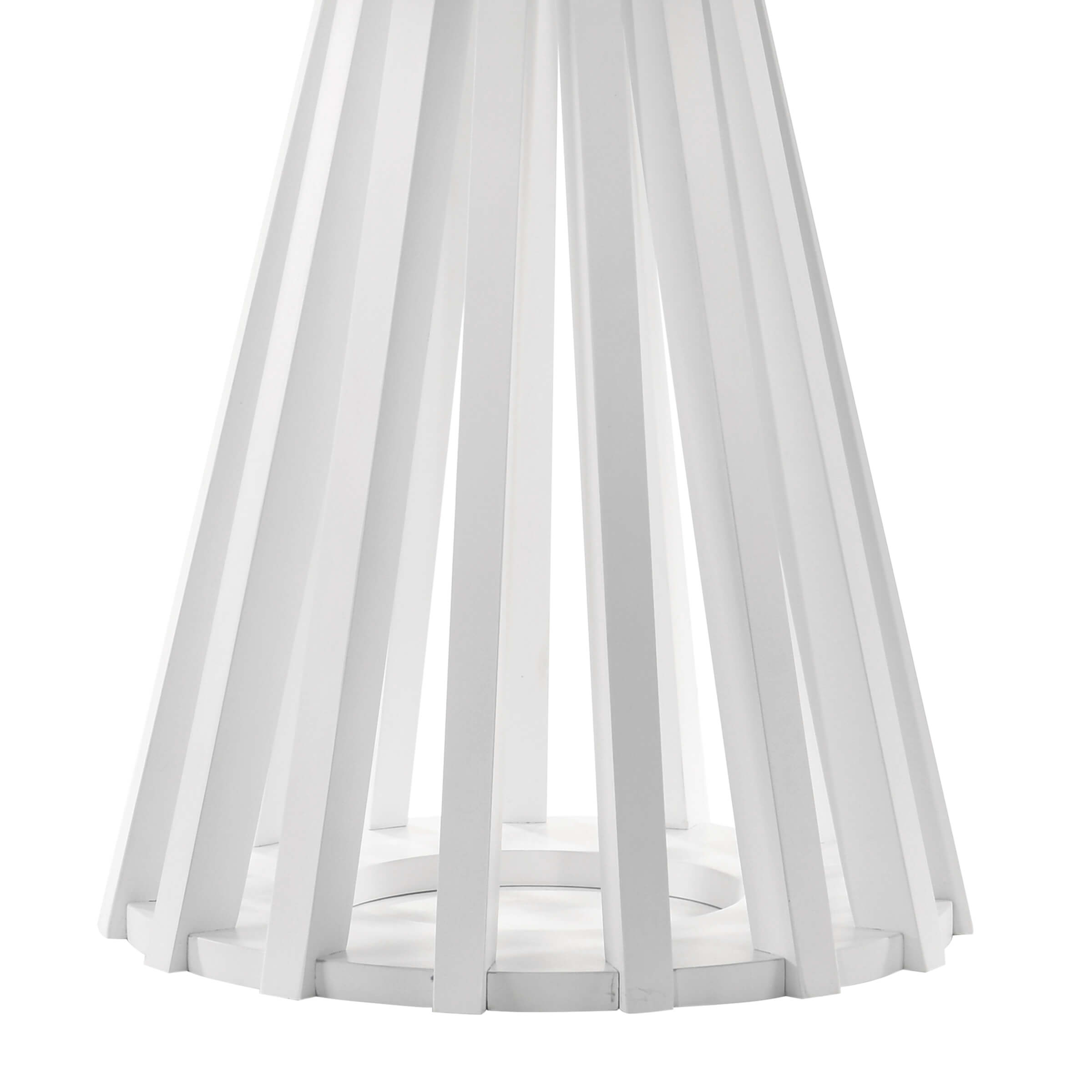 VESCASA Wooden Round Side Table with Geometric Base - 50005ST