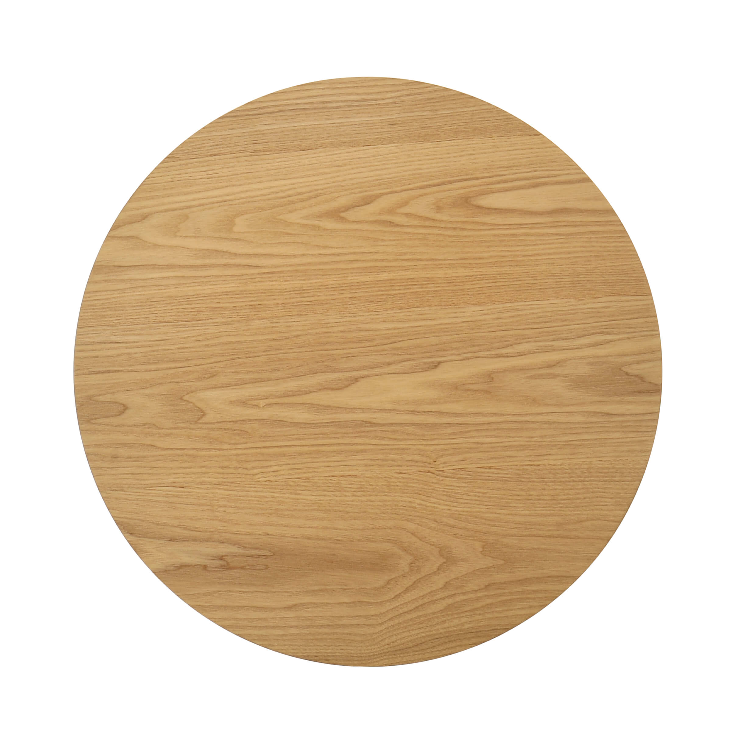 VESCASA Wooden Round Side Table with Geometric Base - 50005ST