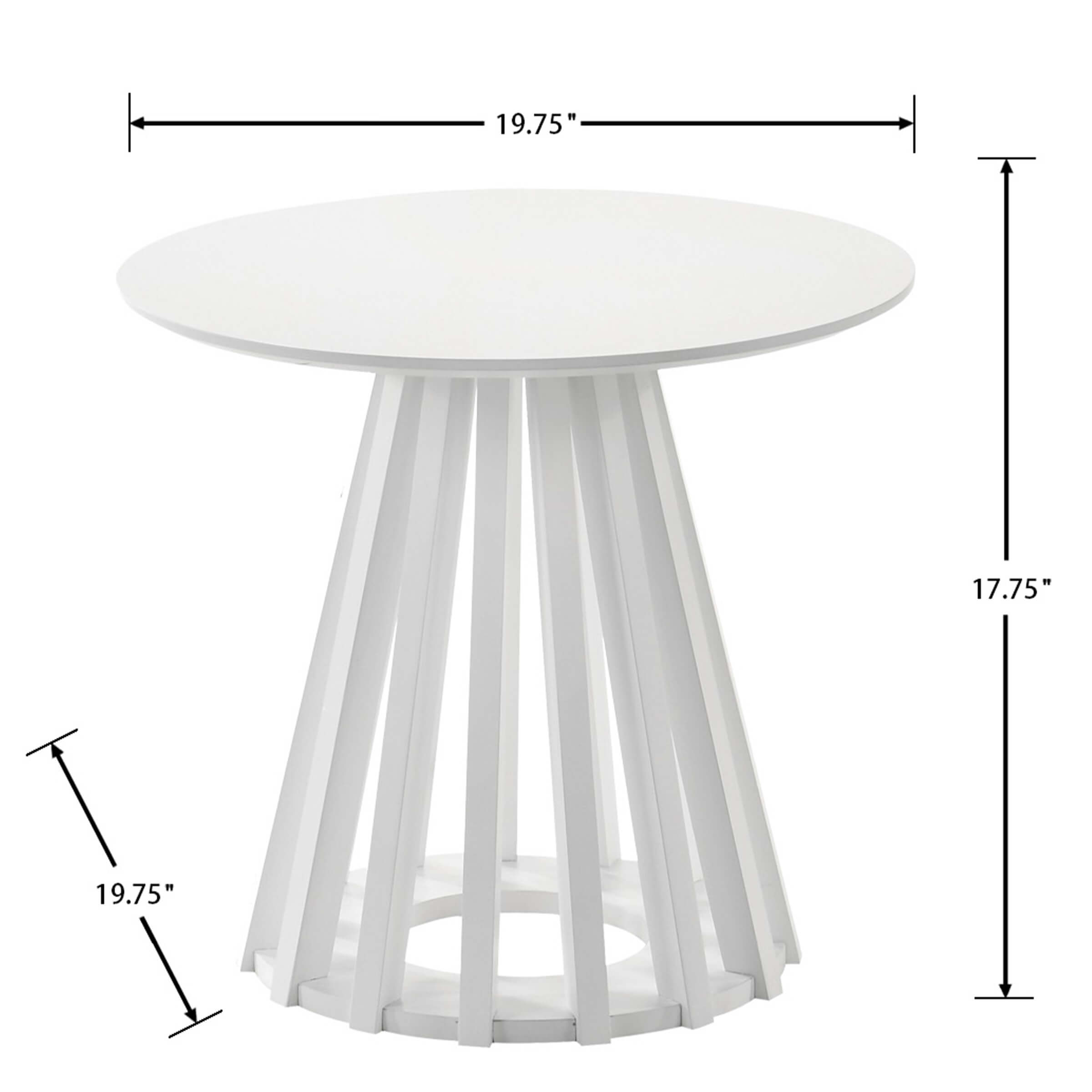 VESCASA Wooden Round Side Table with Geometric Base - 50005ST
