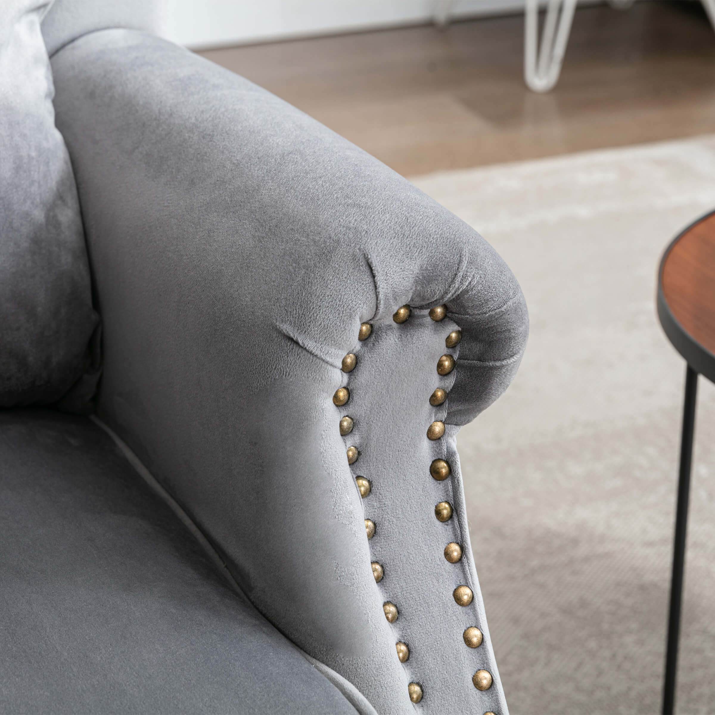 Kmax Wingback Nail-Head Velvet Accent Chair 1 PCS - X904AC