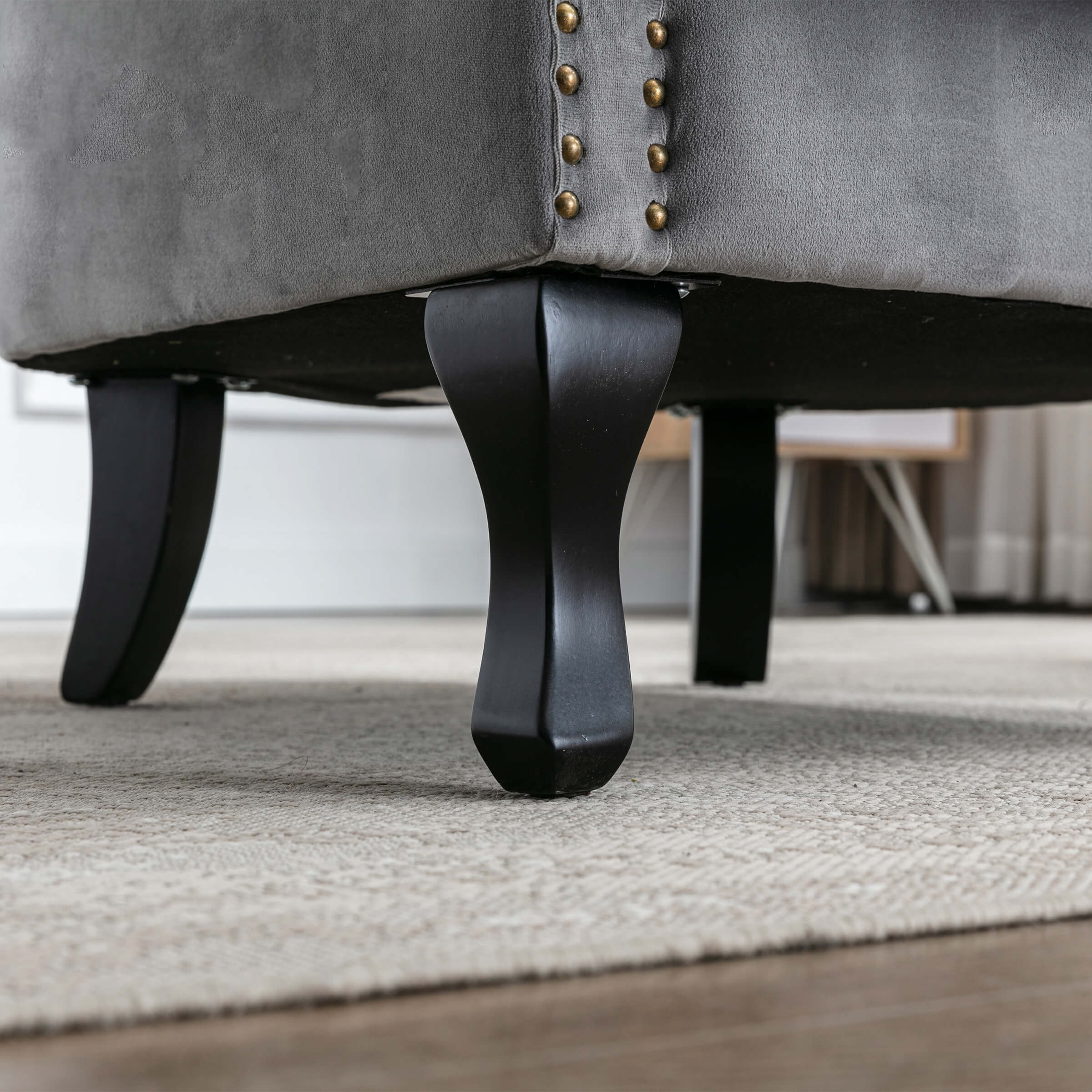 Kmax Wingback Nail-Head Velvet Accent Chair 1 PCS - X904AC